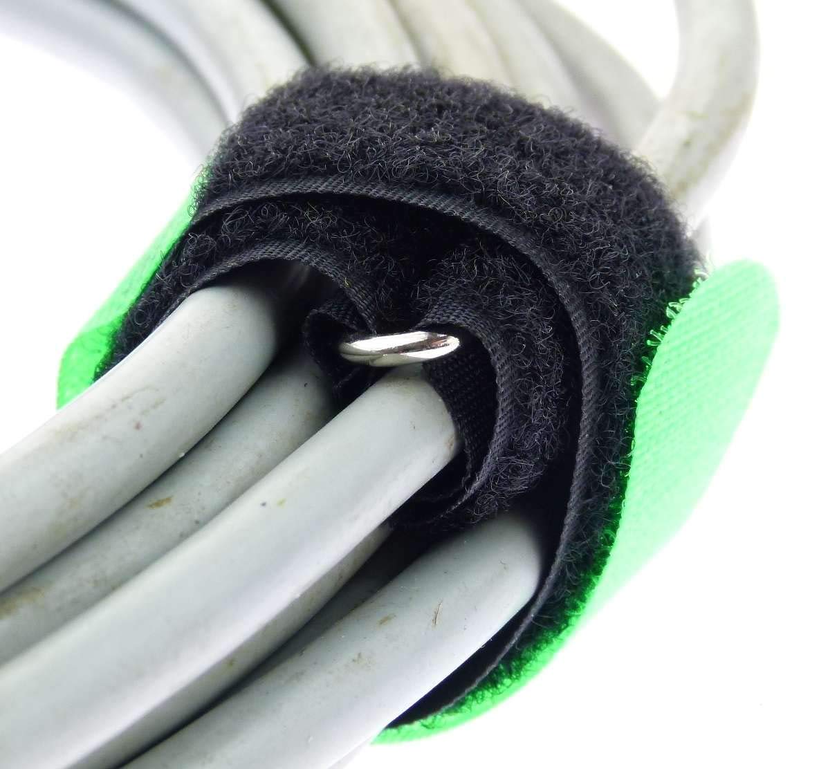 100x 40 cm x 40 mm wiederverschließbare Klett-Kabelbinder MEHRFARBIG mit Metall-Öse - Kabel-Klettband 400 mm wiederverwendbar