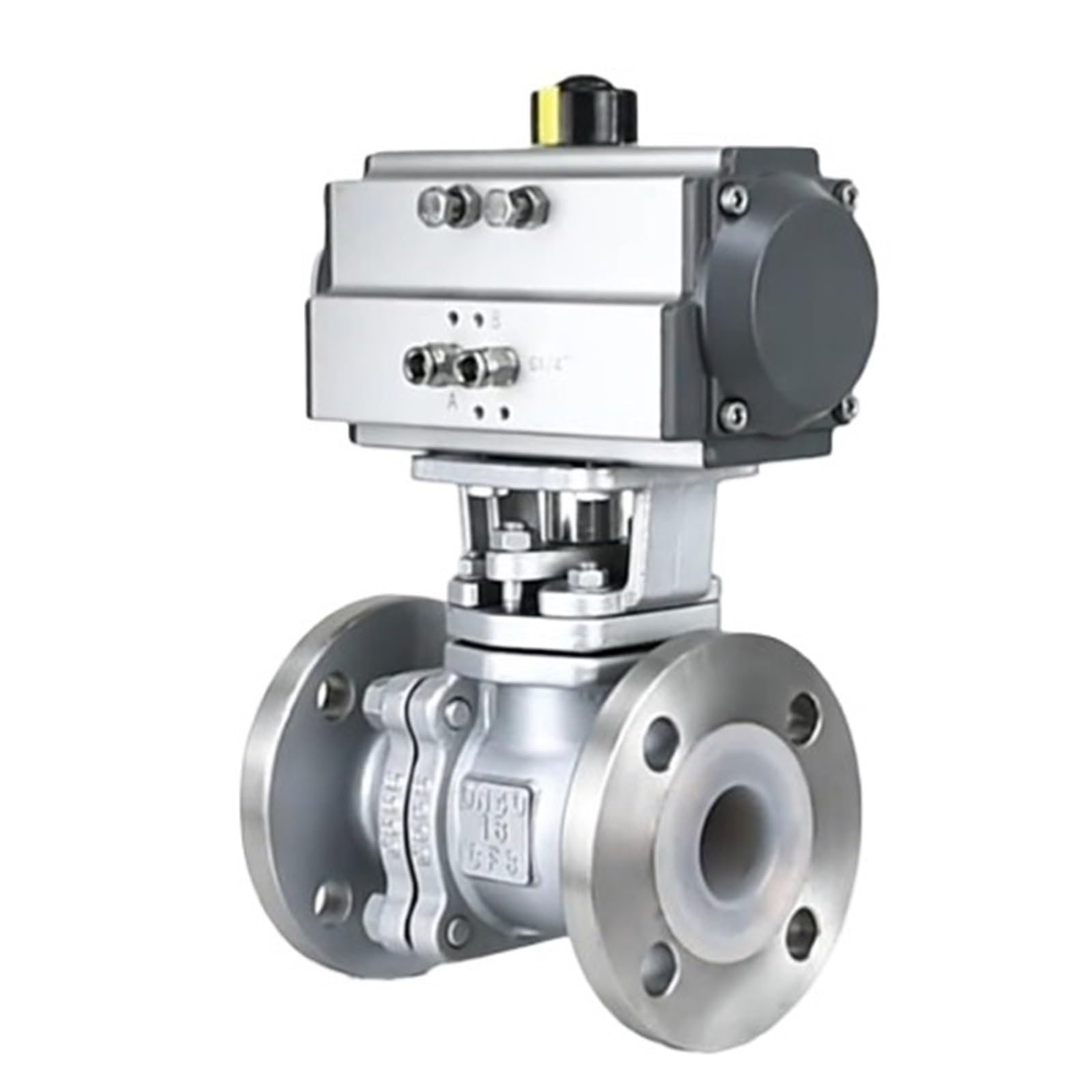ZIDRICDND Pneumatic stainless steel 304 fluorine lined flange ball valve Q641F46-16P acid and alkali corrosion resistant PTFE lined