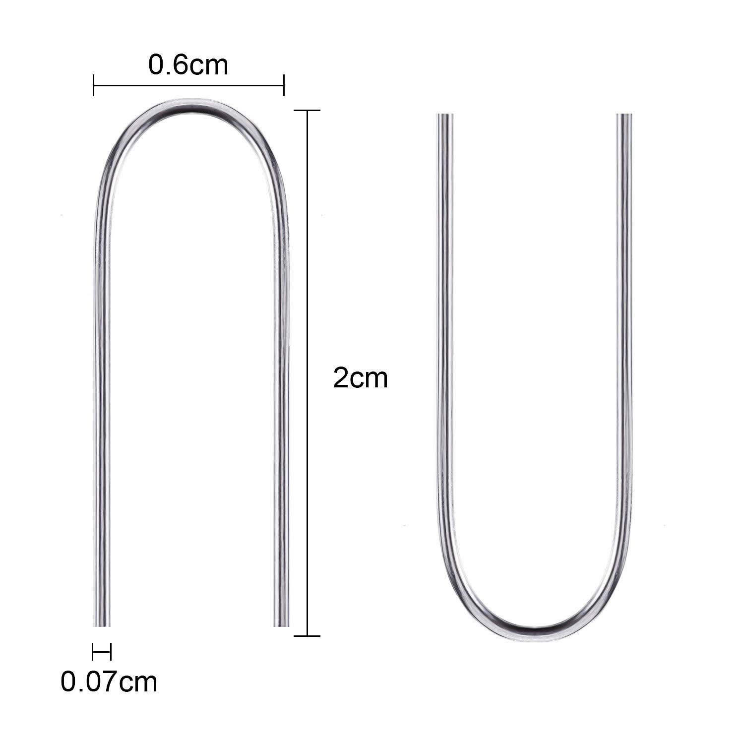 Tatuo 60 Pieces High Temperature Nichrome Wire Jump Rings, 21 Gauge with a Plastic Storage Box, U Hanger Hooks for Pendant, Ceramic Ornaments, Fusing in Glass, Hobbyists DIY Pendant - Image 2