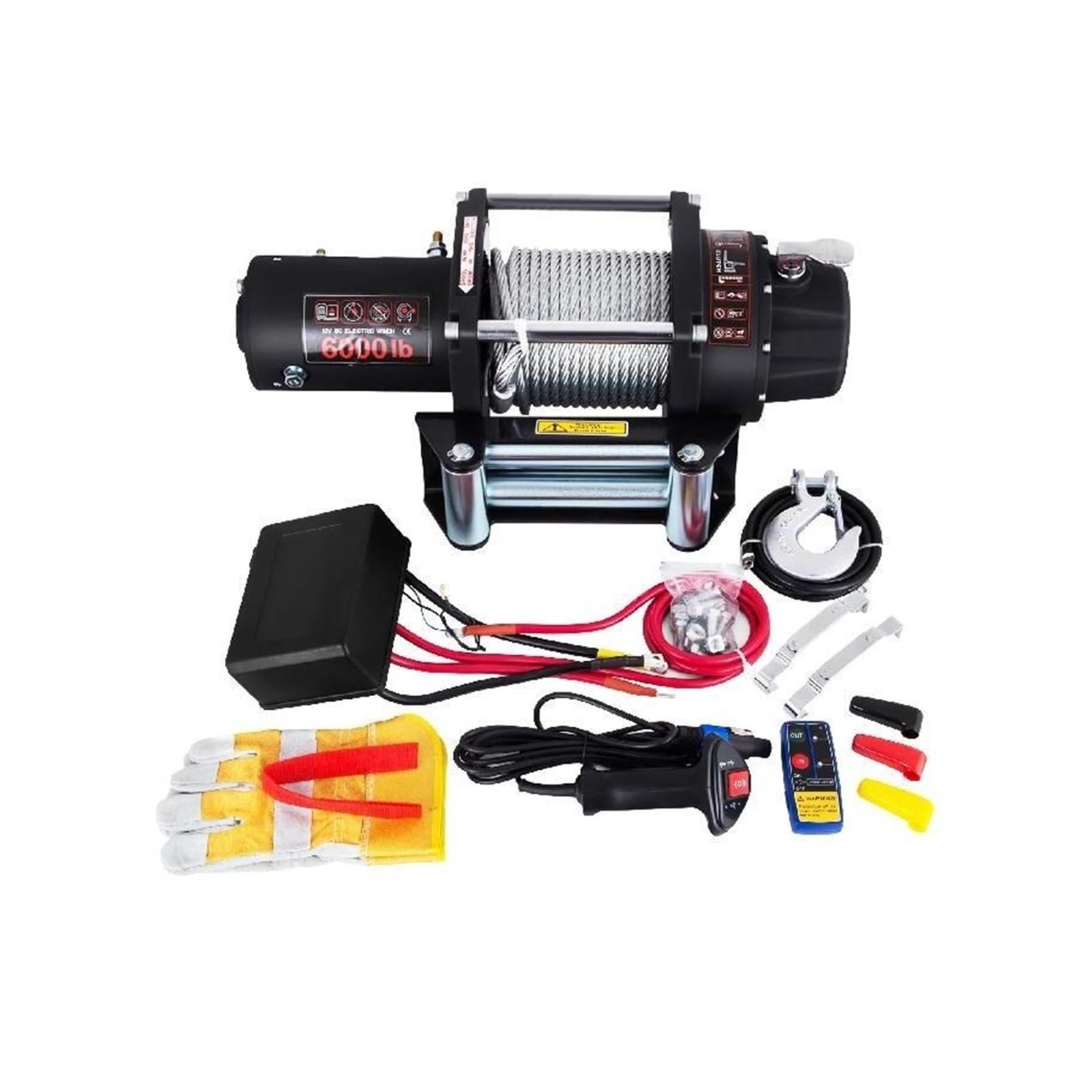 6000LBS 12V Elektrische Winde for 4X4 13M Stahl Kabel Auto Anhänger Seile Abschleppgurt Mit Drahtlose Steuerung ATV Lkw Off Road Für DIY-Anfänger