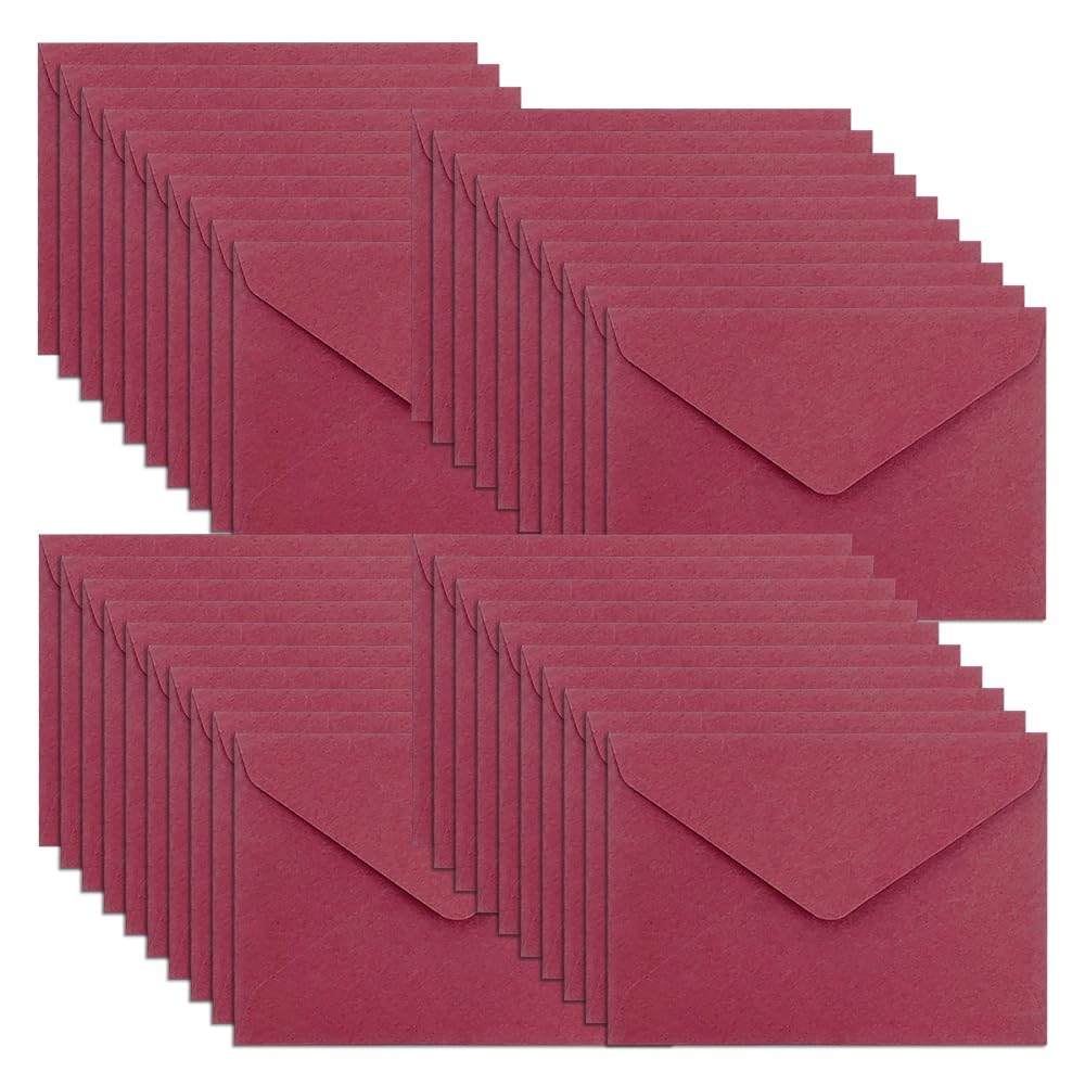 UMCHU 40 Piezas 16 * 11.2m Sobres de Papel Kraft Vintage,Sobre clásico,para Sobres de Boda Felicitaciones Invitaciones(Fecha Rojo)