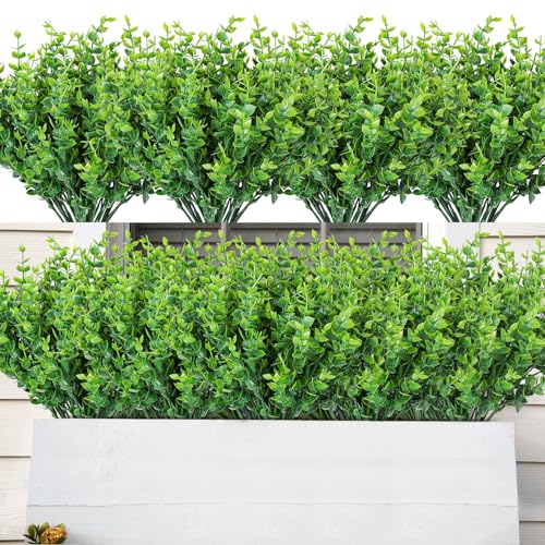 Image of AmyHomie 20 PCS Artificial Flowers for Outdoors, UV Resistant Fake Plants