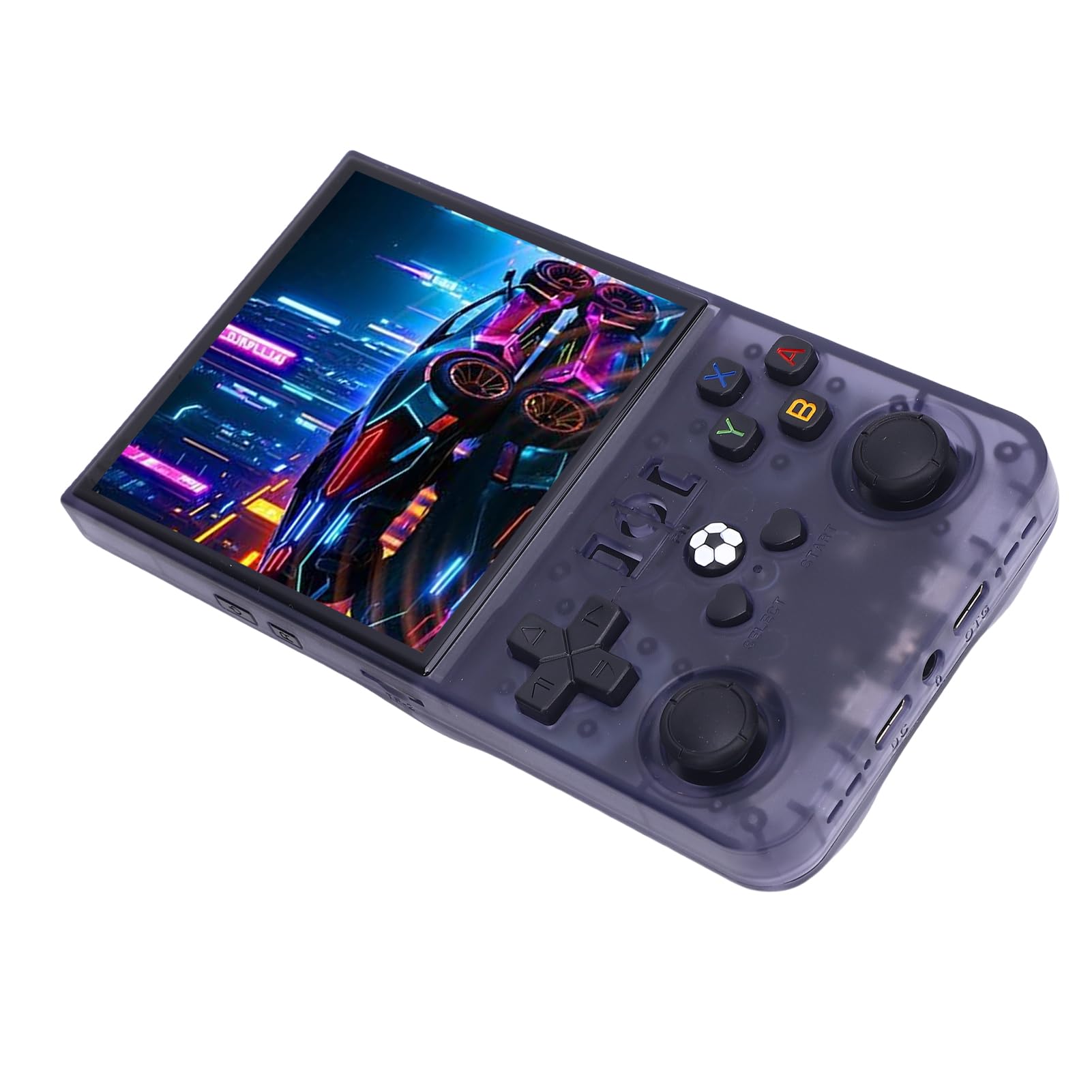 Generic Consola de Juegos Portátil de 4000 MAh, Consola de Videojuegos Retro Portátil con Joysticks Dobles, Gris Translúcida con Pantalla de 4 Pulgadas 720x720 (128G)