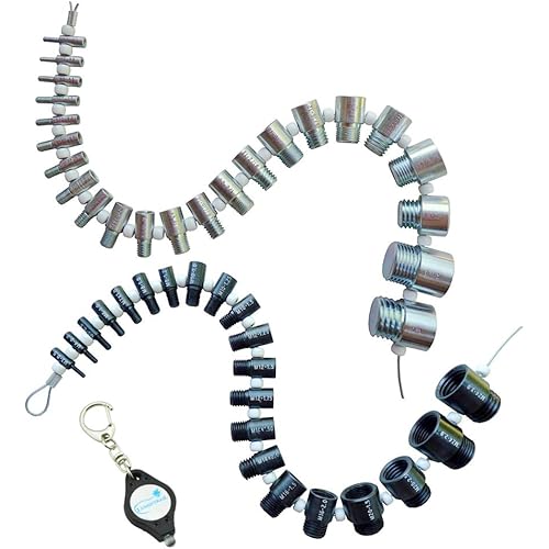 Thread Checker Nut and Bolt Checker 23 Inch Sizes and 21 Metric Sizes Bundle with a Lumintrail Keychain Light