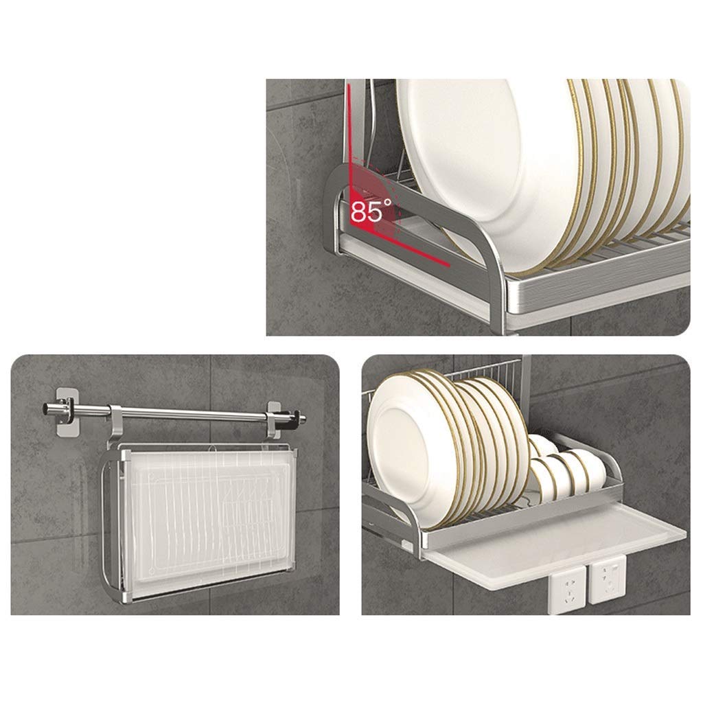 Estante de Cocina de Acero Inoxidable 201 montado en la Pared, escurridor de Platos para el hogar, escurridor de Almacenamiento(