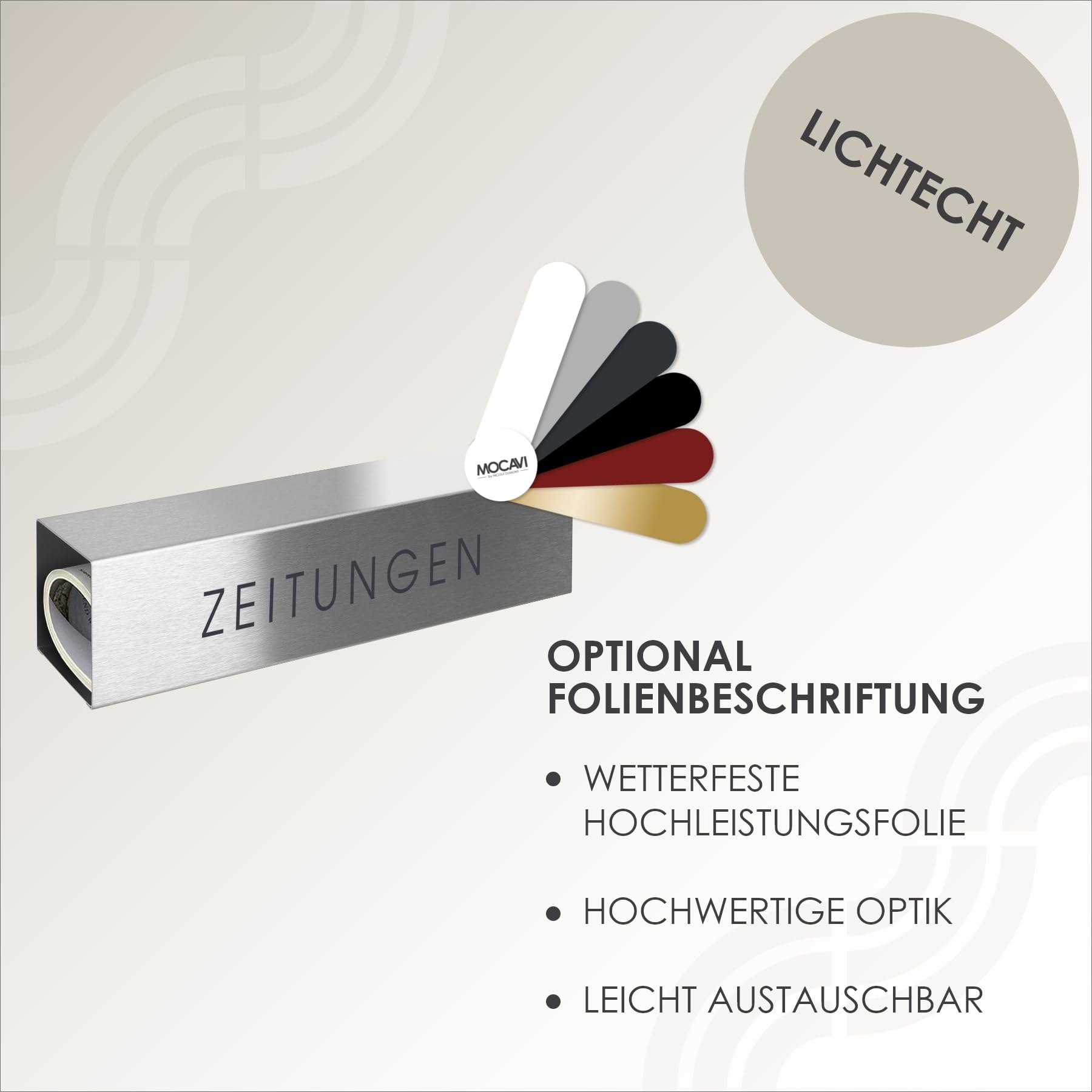 MOCAVI Zeitungsfach ZF 1 Edelstahl, moderne Design-Zeitungsrolle, Zeitungsbox eckig