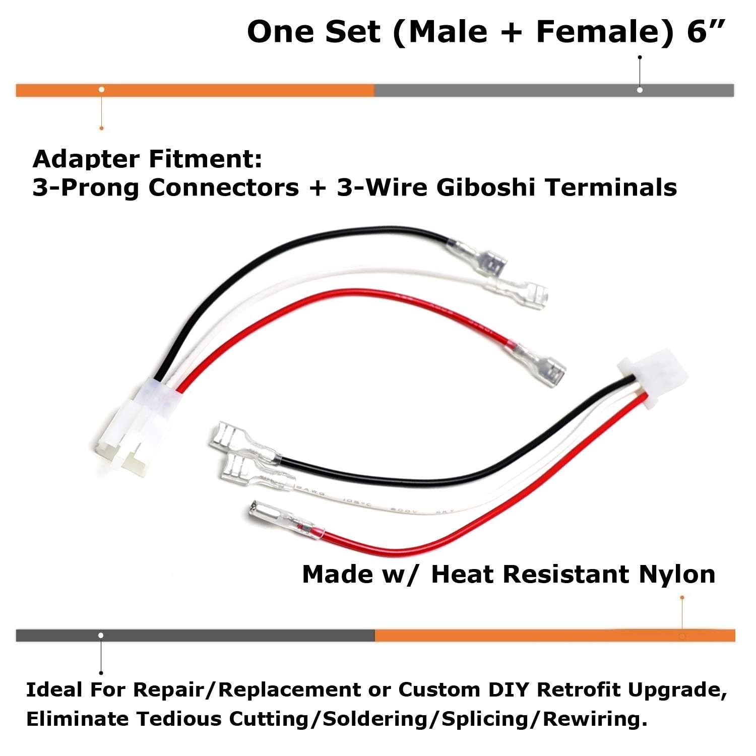 4 Set Conectores Eléctricos Impermeables 3 Pin IP65 Con Cable 16 AWG | Para Coche, Camión, Barco | Kit De Enchufe