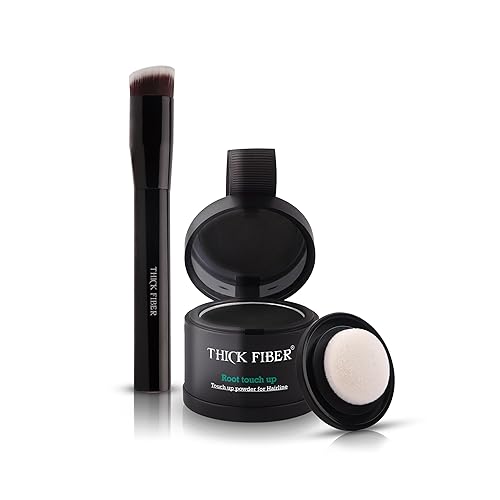 THICK FIBER Polvo de retoque de raíz, polvo de línea capilar para cabello fino, resistente al agua y al sudor, juego de corrector de pérdida de