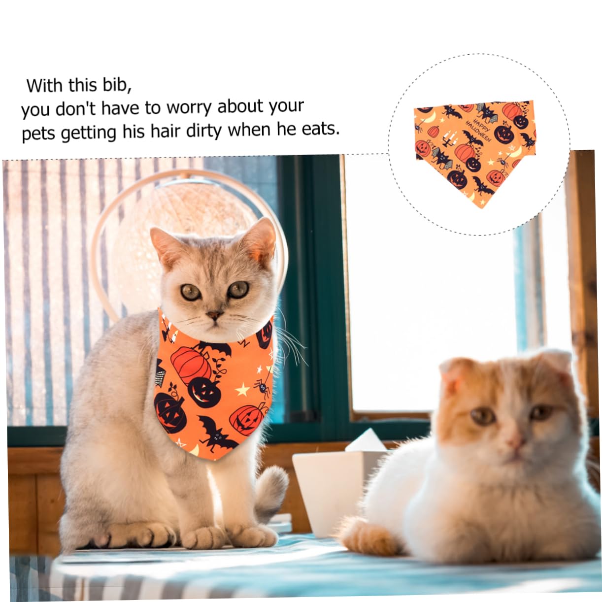 BESTonZON 6 Pièces Set de Bandanas pour Chien Respirant Écharpes Triangle Halloween avec Motifs Citrouille et Crâne Accessoires Cosplay pour Chiens Confortables et Faciles à Porter pour et