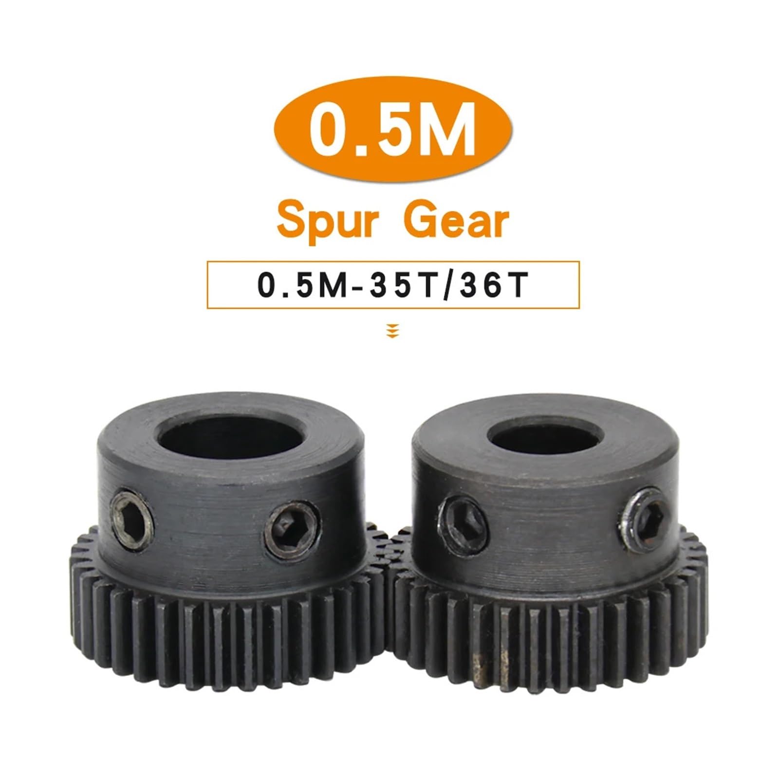 Bevel Gear Pinion Hardware Mechanical Motor Gear 0.5M-35T/36T Bore Size 6/8mm Mini Gear Wheel Carbon Steel Blackening Teeth Height 5mm Transmission Parts(6mm-0.5M - 35 Teeth)
