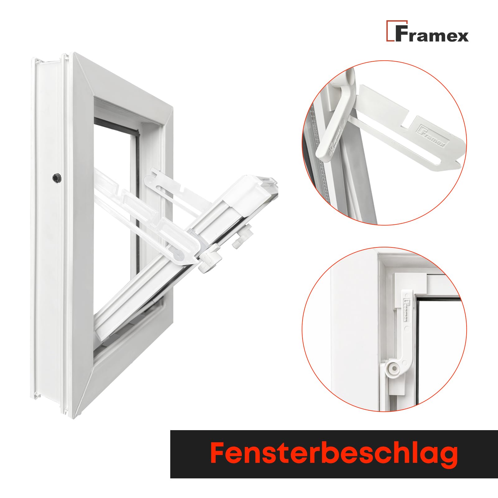 Finestra in PVC, a Ribalta e a Battente, Bianca, 100 x 60 cm (1000 x 600 mm), Vetro Singolo – Finestra in PVC con funzione di Ribalta e a Battente, per ventilazione, scantinati