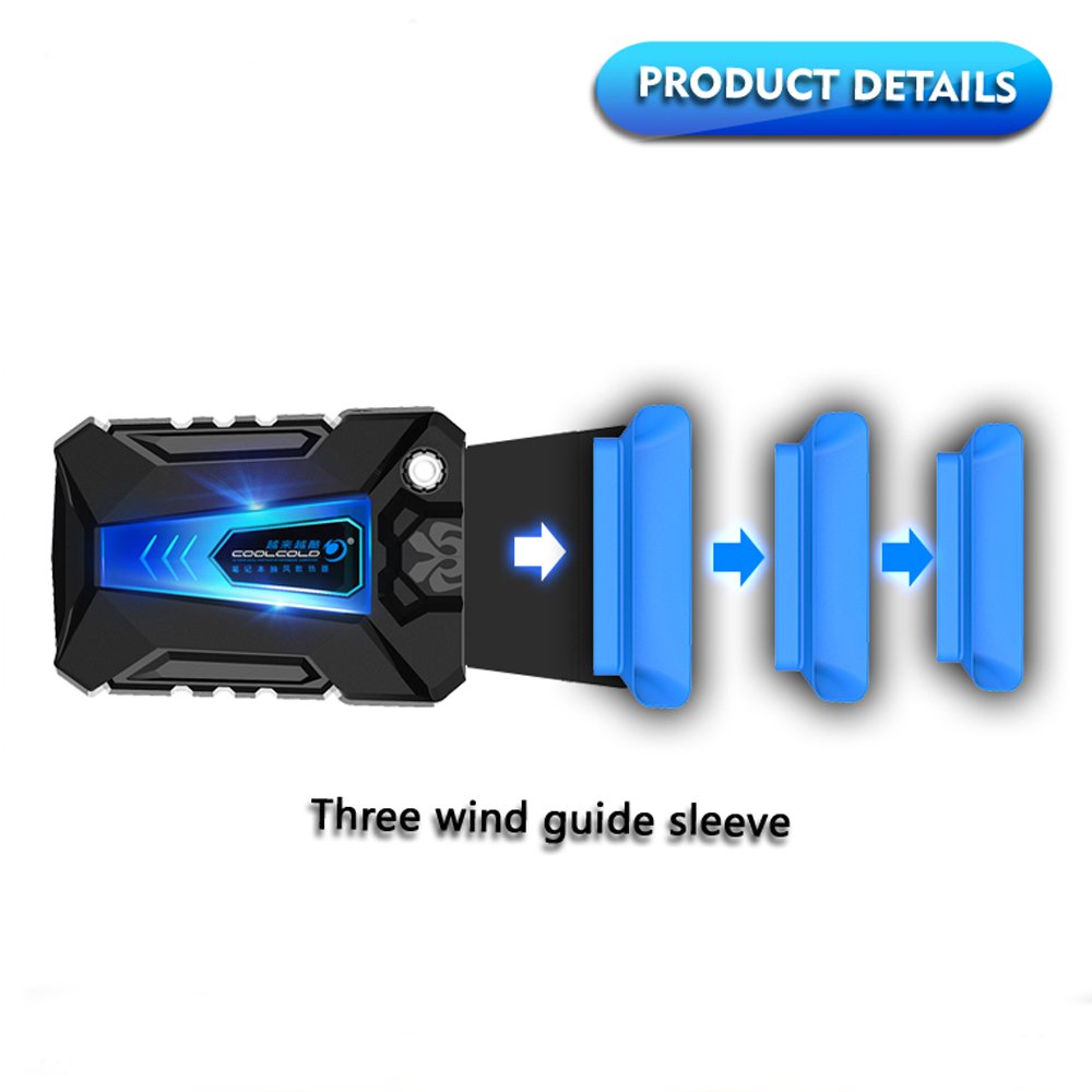 Laptop Cooler ERYUE Cool Cold Portable Low Noise Silent USB Air Extracting Laptop Notebook Cooler Cooling Fan Radiator with Vacuum Fan Four Sleeves for Gaming Daily Use