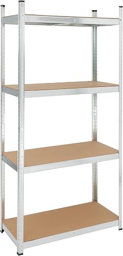 4-Tier Adjustable Storage Shelving Unit, 70.9" Tall, Silver