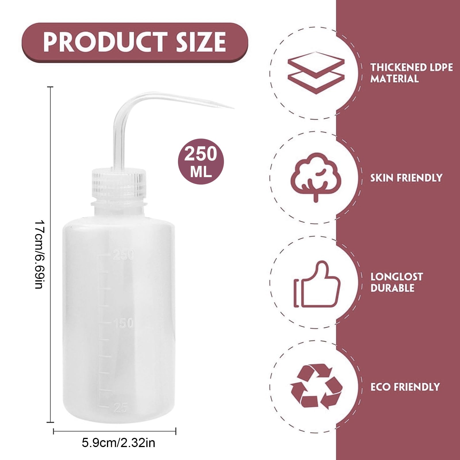 Laboratorium Wasdispenser - 250ml Fles met Smalle Tuit Laboratorium Wasdispenser - 250ml Fles met Smalle Tuit