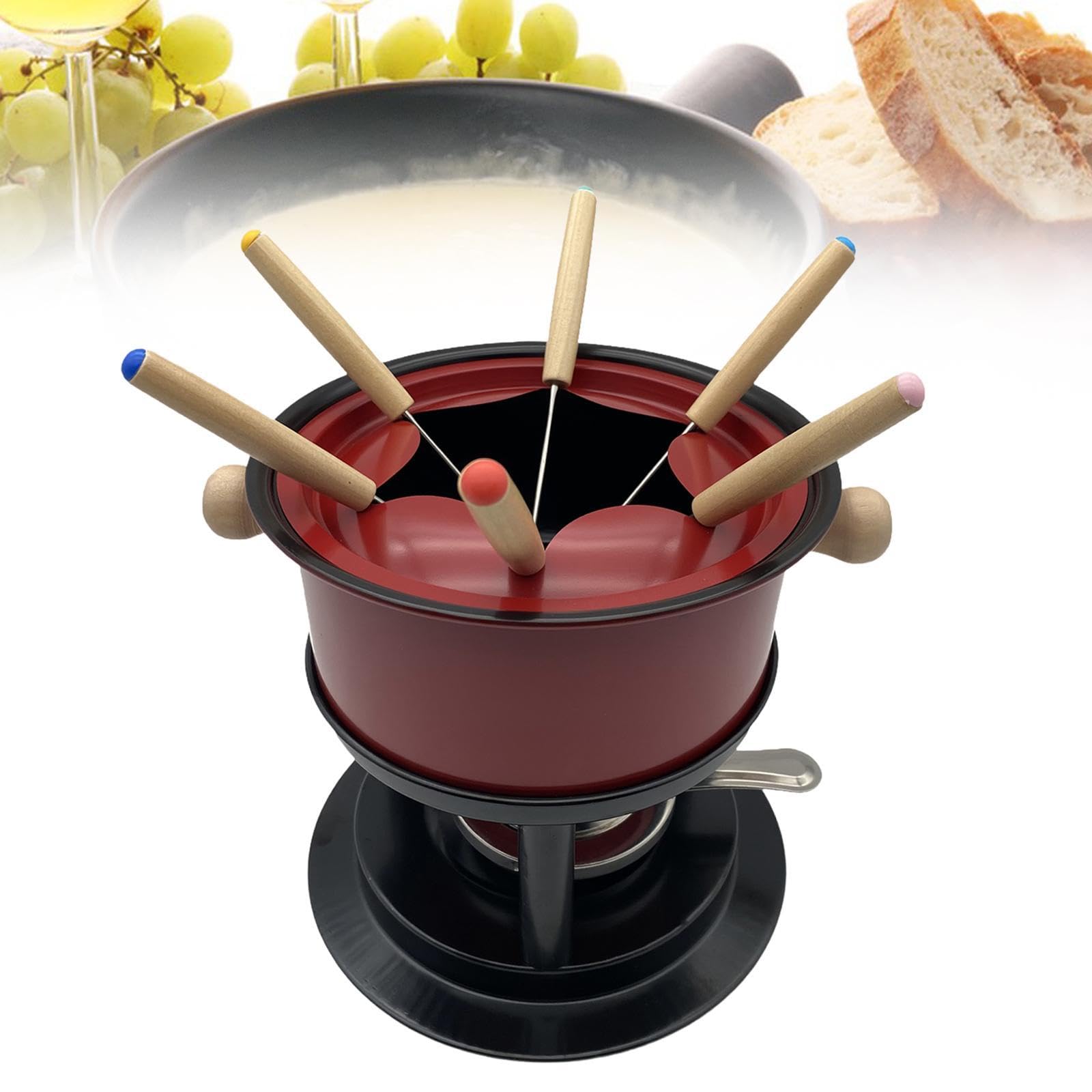Qectial Fonduetopf, Fondue Set, Robustes Käse Fondue Set, Fonduetopf, Fonduetopf Set für Desserts, Fleisch, Hochzeiten, Outdoor Feste