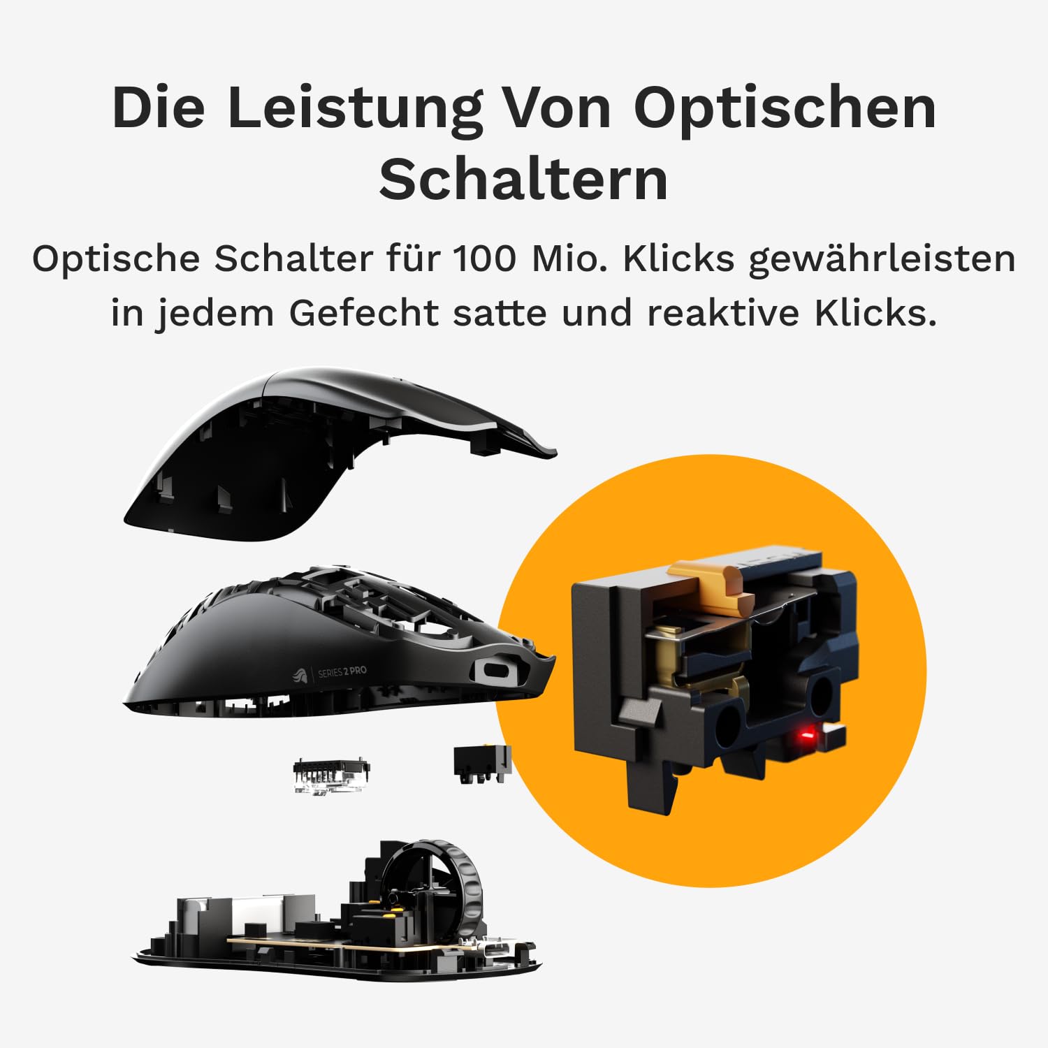 GLORIOUS Series 2 PRO Kabellose Gaming-Maus, 55g, 8K-Abrufrate, in Weiß | Kompakte symmetrische Form, Optische Schalter für 100 Mio Klicks, BAMF 2.0 26K Sensor für perfektes Zielen bei PC-Gamer