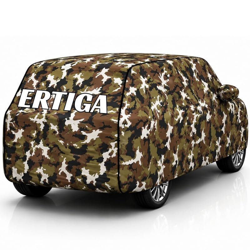 Image of Back-Boo Heavy Waterproof Ertiga Car Cover | Polyester Car Body Covers for Rain & Sun | UV Protection, Dustproof, Scratch Resistant, Windproof, Heat Resistant, Custom Fit - (Jungle)