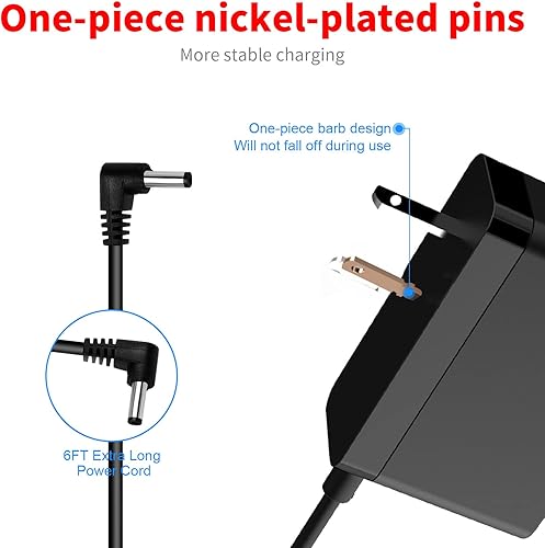 Miniatura 2 de MEROM Cargador para Shark VACMOP Pro inalámbrico de piso duro, repuesto de trapeador de vacío VC200 UM200 VM20026 VM200C UM205 VC205 Serie Adaptador