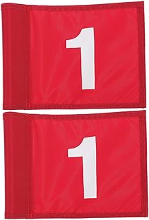 TEHAUX 2pcs Golf Green Flag Mini Golf Outdoor Digital Signs Green Golf Balls Golf Pin Flag Golf Cart Flags Golf Cart Safety Flag Practical Target Flags Training Flags Numbered Golfs Flags