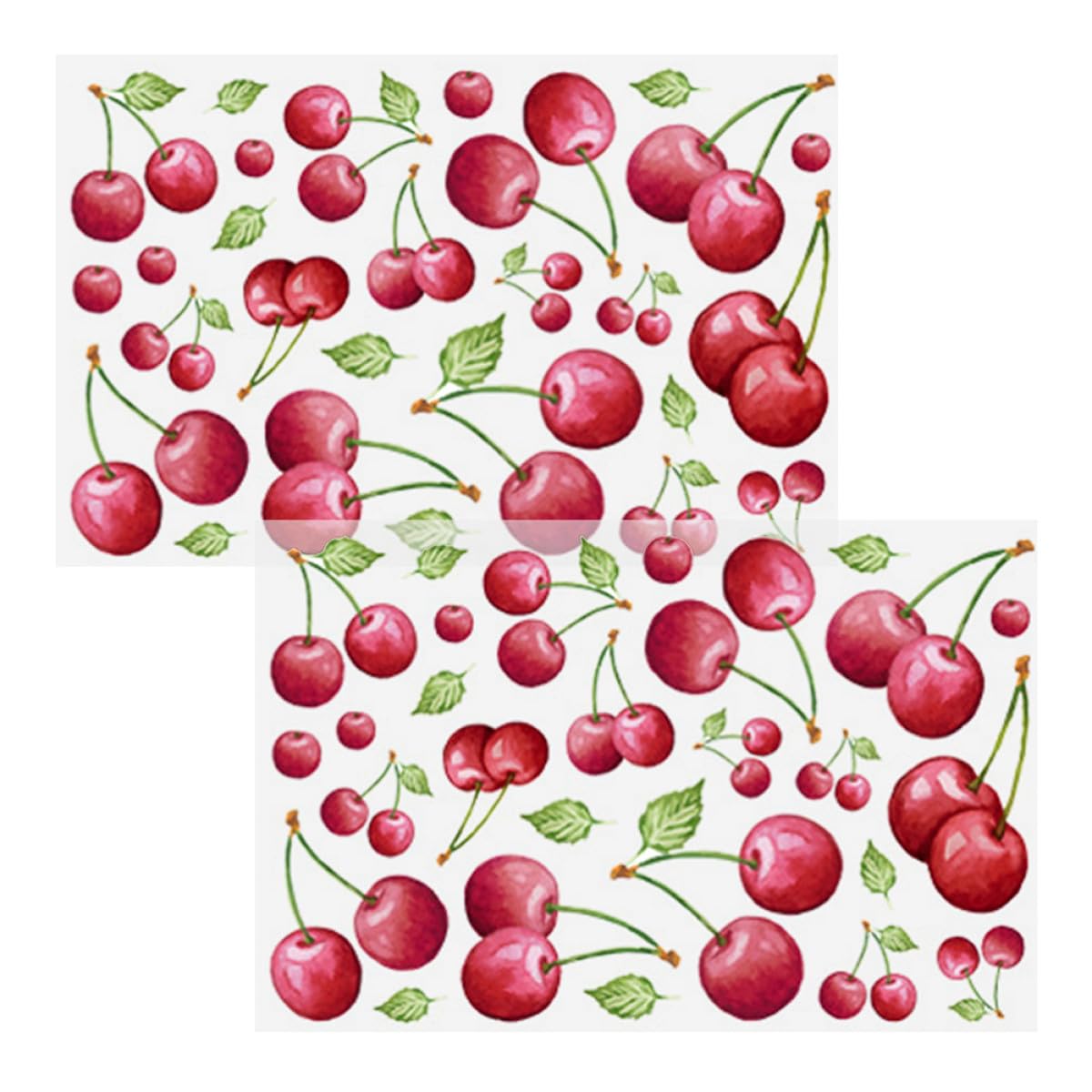 Autocollants muraux cerises 30x20 cm en PVC imperméable pour décoration de maison