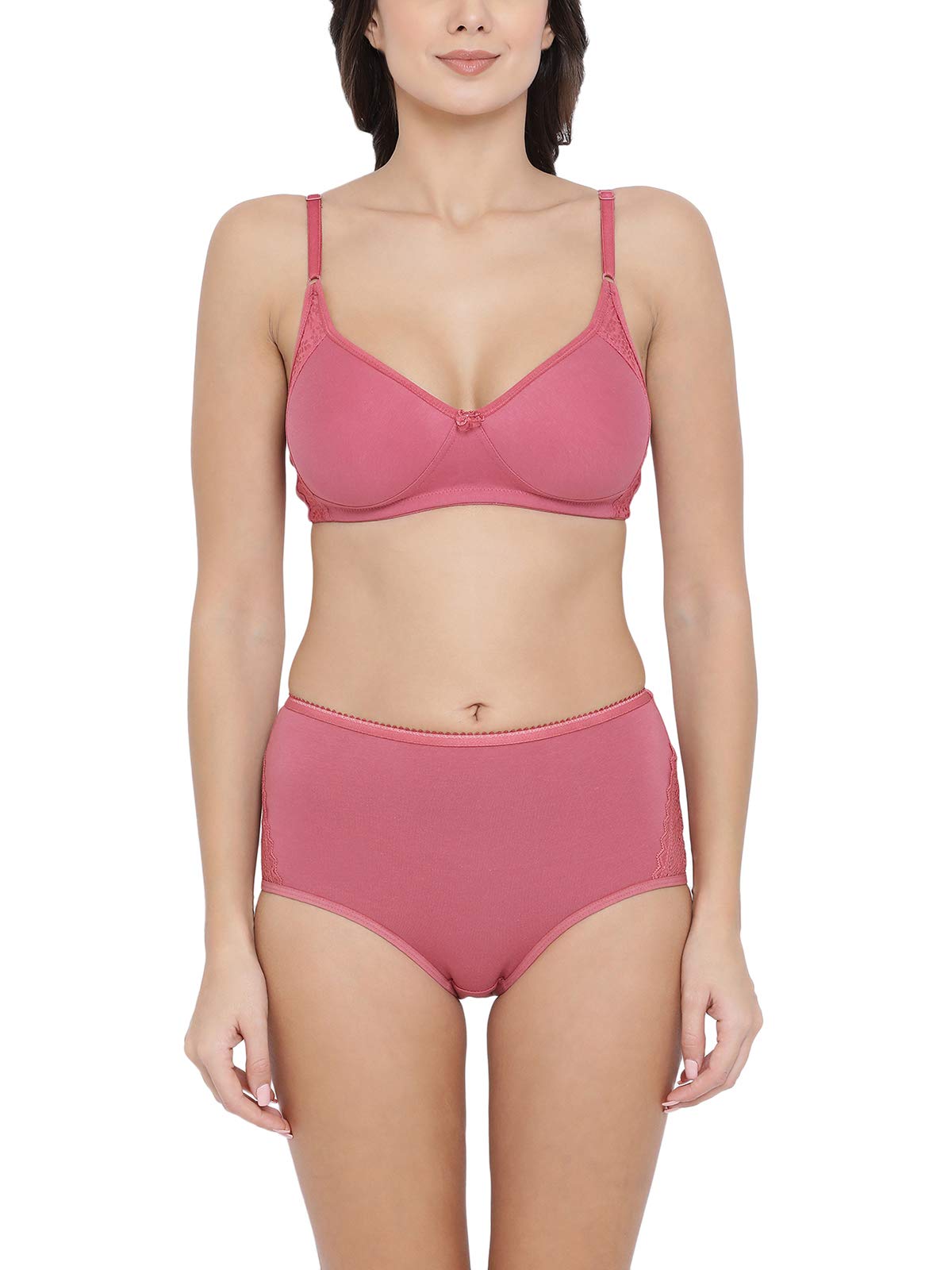 clovia Women's Cotton Non Padded Wirefree Non-Padded T-shirt Bra and Brief Set-picture-27