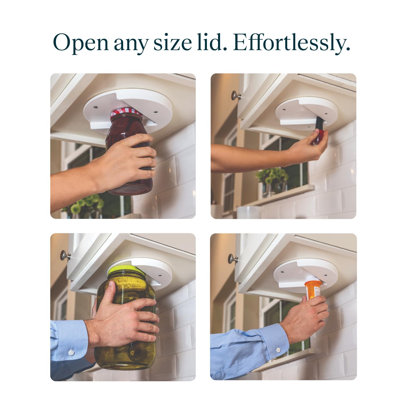 The Grip Jar Opener | Original Under Cabinet Jar Lid & Bottle Opener, Effortless for Weak Hands & Seniors with Arthritis - Made In USA: 2-Pack, The Grip Jar Opener | Original Under Cabinet Jar Lid & Bottle Opener, Effortless for Weak Hands & Seniors with Arthritis - Made In USA