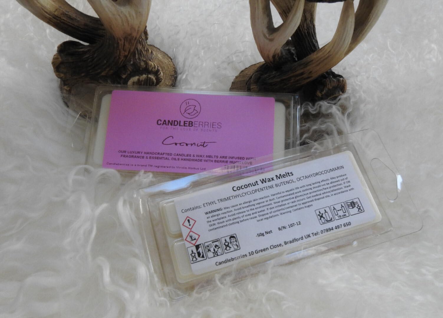 Coconut Wax Melts | 1x 10 Cavity Luxury Handcrafted Clamshell/Snap Bar 50g | Over 40Hrs Burn Time Per Clamshell | Vegan & Pet Friendly | Cruelty & Eco Friendly | Handcrafted UK