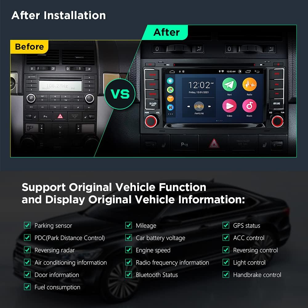 Special XTRONS Android 10 Car Stereo Radio DVD Player 7 Inch Touch Screen GPS Navigation Built-in DSP Car Auto Play Bluetooth Head Unit Support Full RCA Backup Camera OBD DVR TPMS for VW Volkswagen Touareg