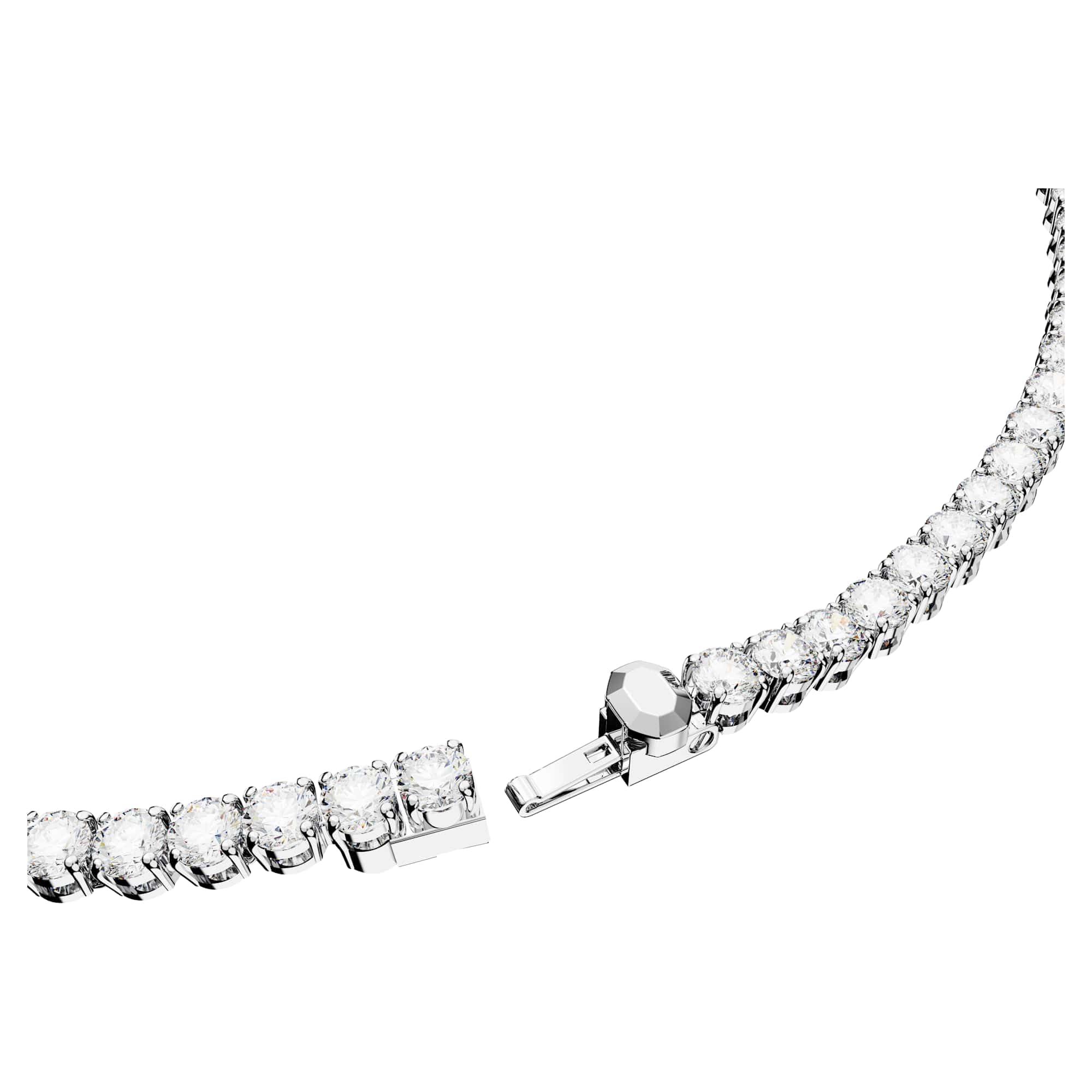 Swarovski Naszyjnik Matrix Tennis, Szlif okrągły, Biały, Powłoka z rodu