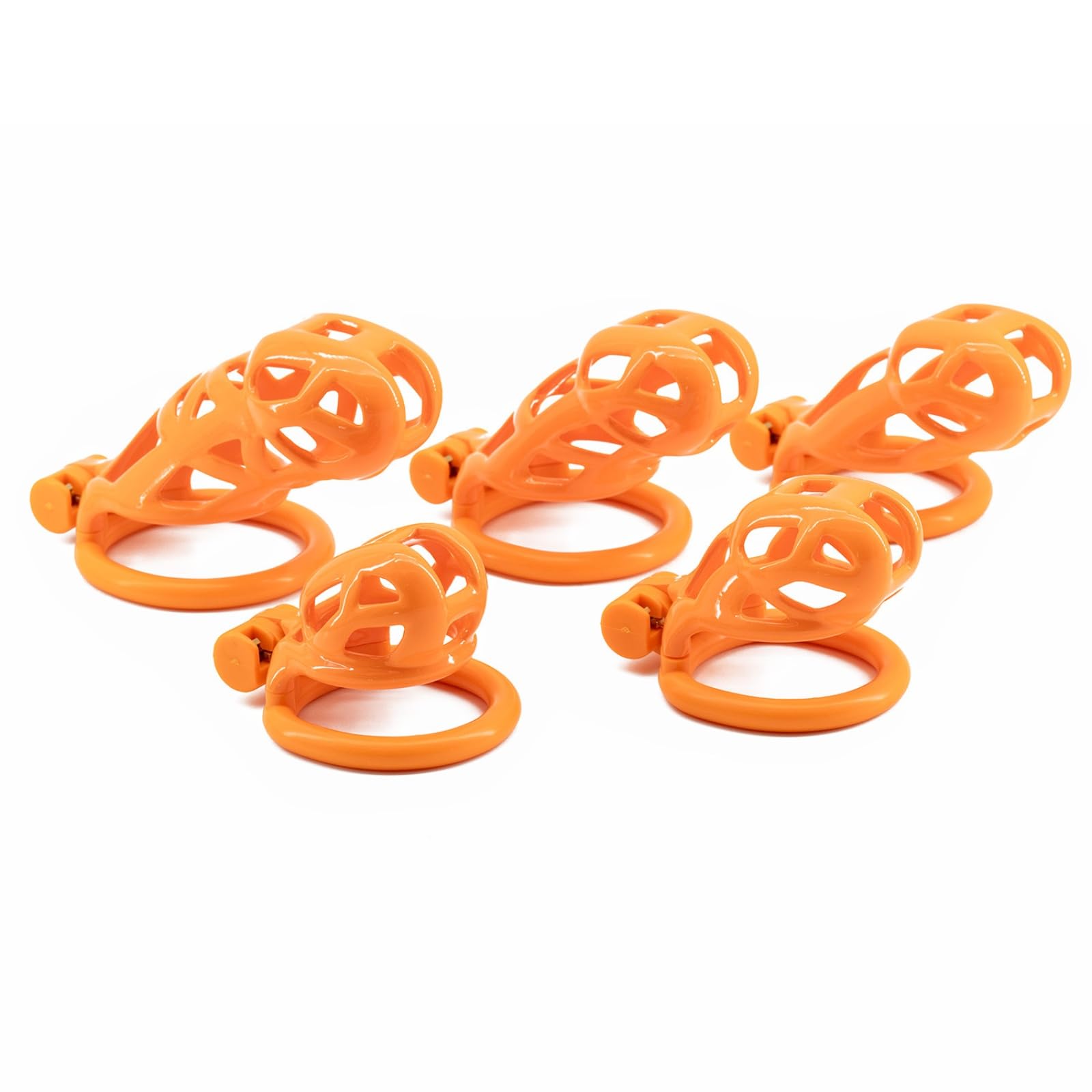Hdynasty Gabbia compatta Arancione Lucida per l'allenamento della Forza per Uomini con 4 Anelli curvi (42mm/45mm/48mm/52mm)