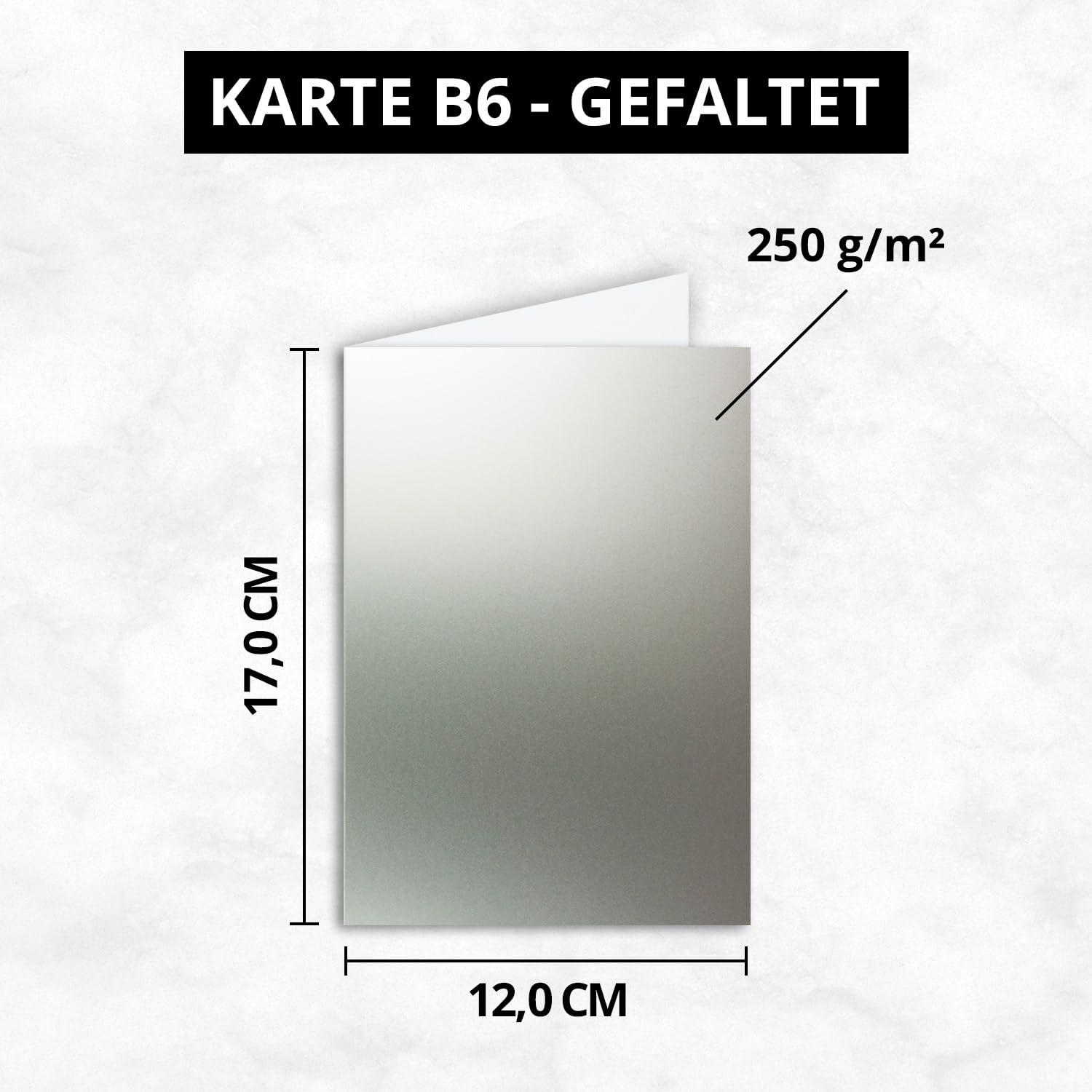 Pack de 700 tarjetas plegables B6 – Plata metalizadas – Tarjetas dobles en blanco – 12 x 17 cm – muy estable – Apto para impresora – Serie: FarbenFroh