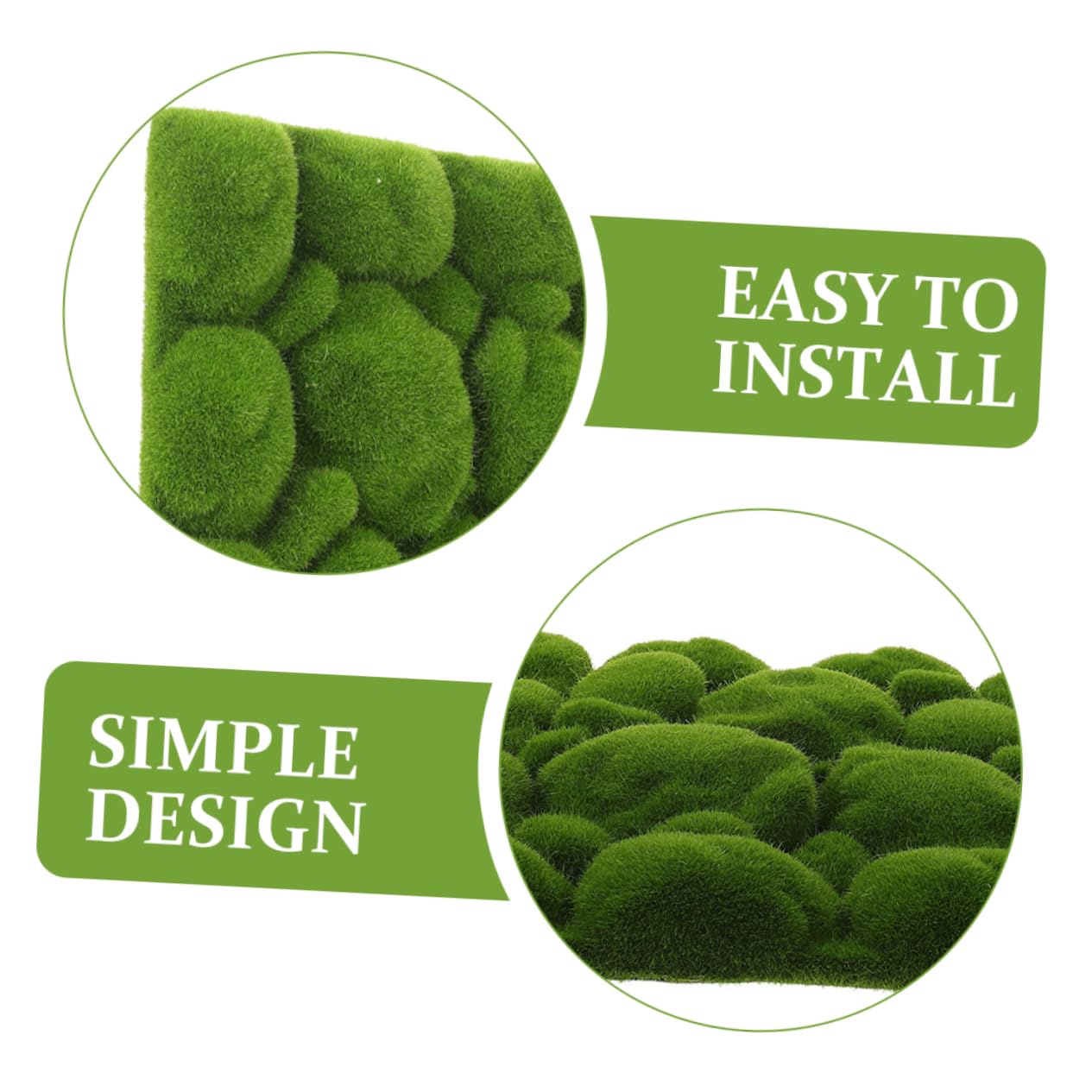 Zerodeko Pannello Decorativo Verde Effetto Realistico in Muschio Artificiale 3 Pezzi Facile da Installare Quadrato in Schiuma per Decorazioni Fai-da-te e Pareti
