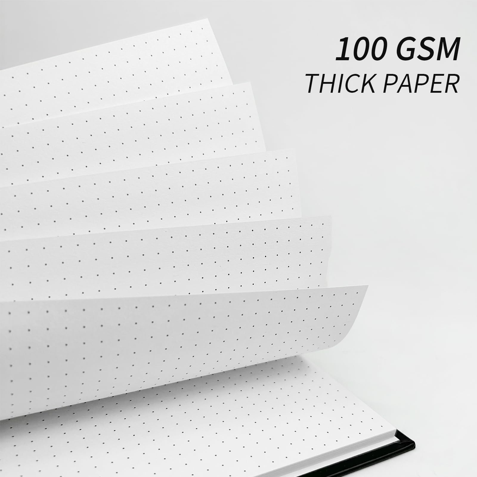 Ouzoustate Cuaderno de espiral con puntos de bala de 8.5 x 11 pulgadas, tamaño A4, cuadrícula de puntos grandes, papel grueso de 100 g/m², 160 páginas para escribir, dibujar, mujeres, hombres,