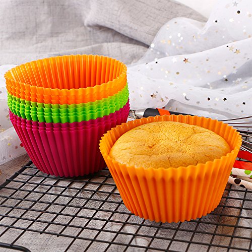 Webake Silicone Baking Cups 4.3 Inch Jumbo Reusable Cupcake Liners, Giant Cupcake Mold Non-Stick Extra Large Muffin Pans Big Cupcake Holders (Pack Of 12) #TOP1