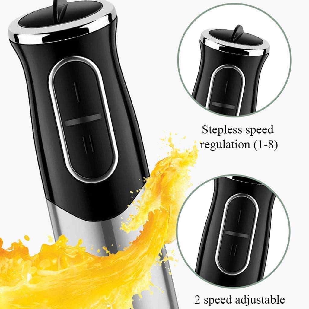 Blender Mano, 600W, Blender Stick de 2 velocidades, Blender de Acero Inoxidable 304, batidor de Huevo, Jugo/Carne picada/Revuelva/Fideos
