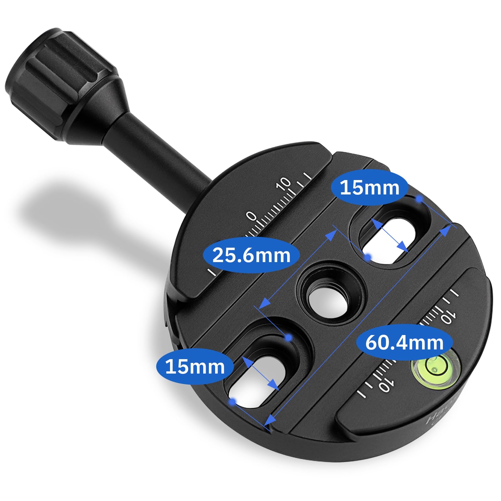 Haoge CP-64 64 mm Schraubknopf, Schnellspannklemme, Adapterhalterung für Schnellspanner, QR-Platte, Kamerastativ, Kugelkopf, Einbeinstativ, Kugelkopf, passend für Arca Swiss