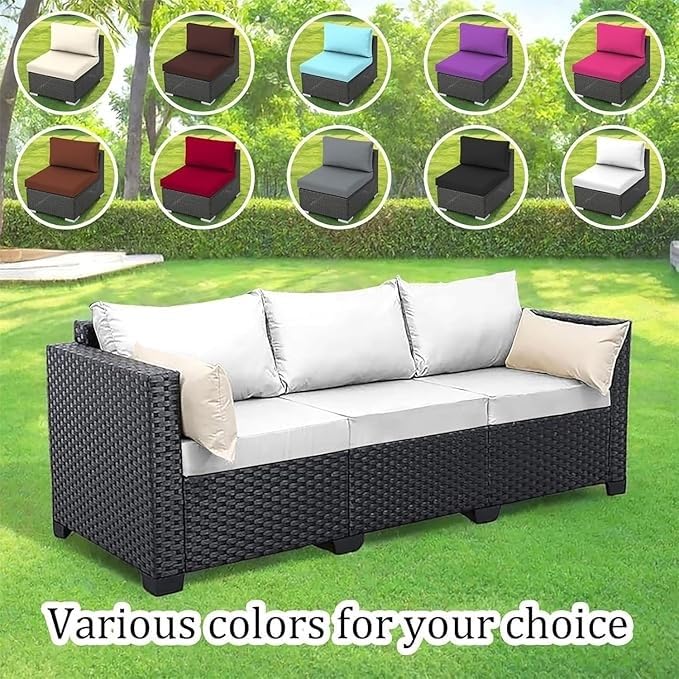 Housse de coussin de canapé d'extérieur extensible imperméable rouge lavable pour jardin - 3