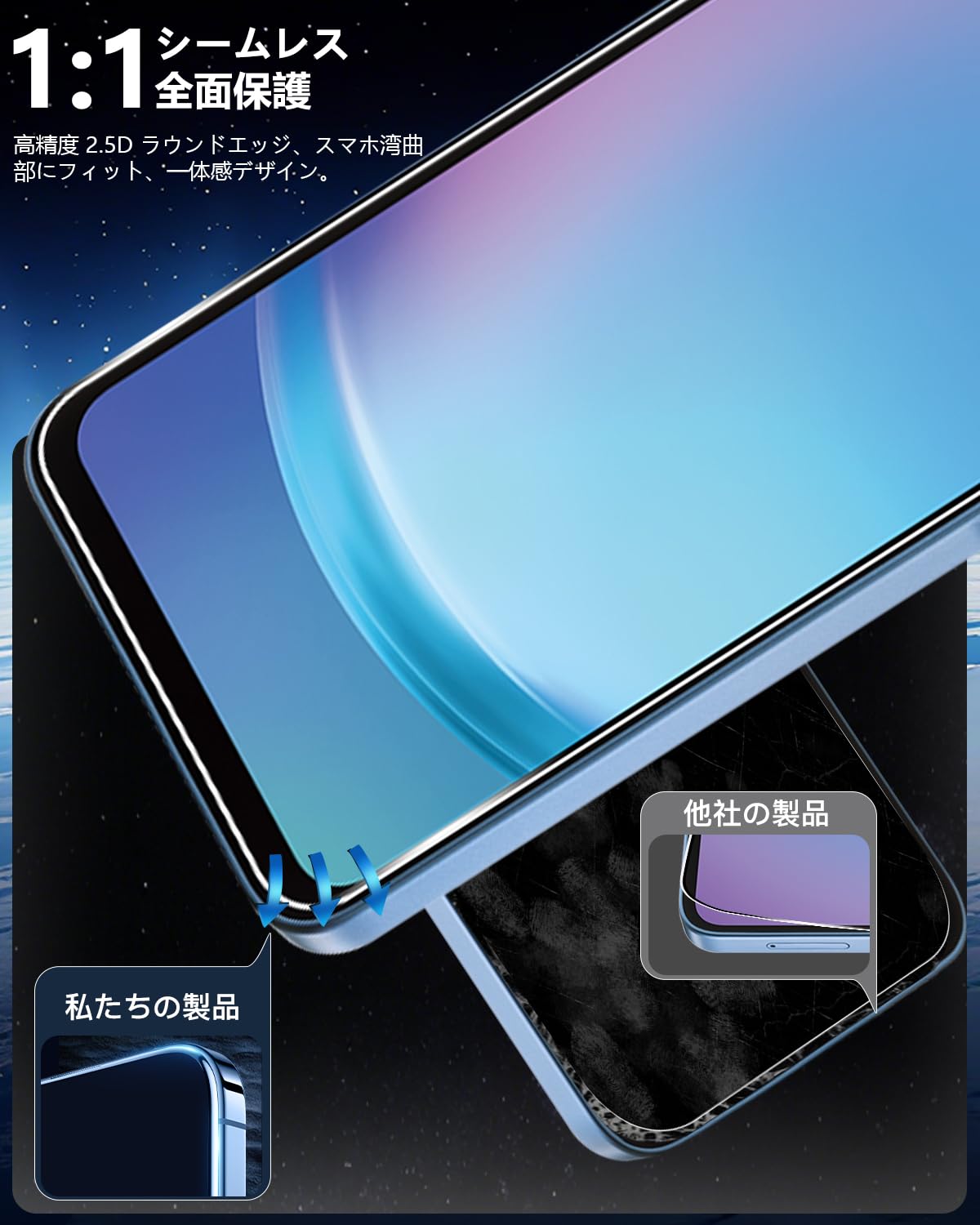 Amazon | 【2+2枚セット ガイド枠付き】 対応 Galaxy A25 5G SC-53F