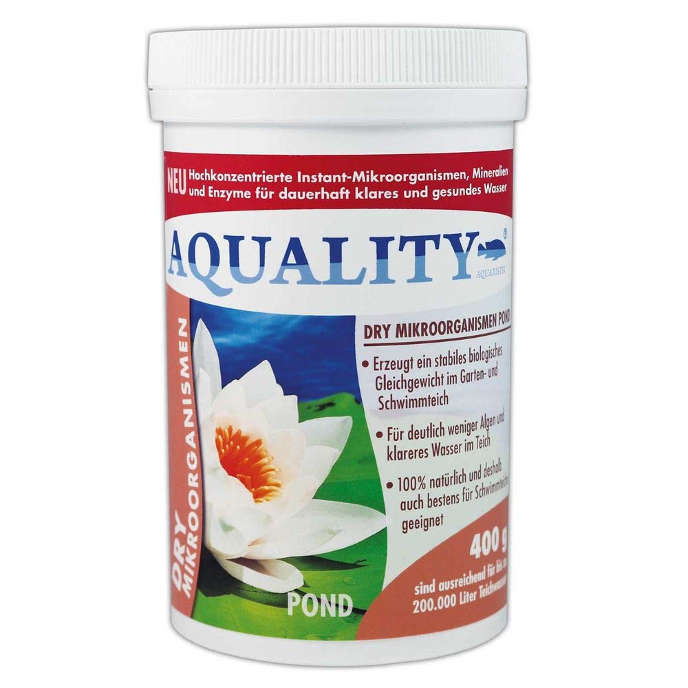 NEUHEIT: AQUALITY Gartenteich Dry Mikroorganismen (Hochkonzentrierte Instant-Mikroorganismen, Mineralien, Enzyme, Abbau Schadstoffe, 100% natürlich), Inhalt:400 g