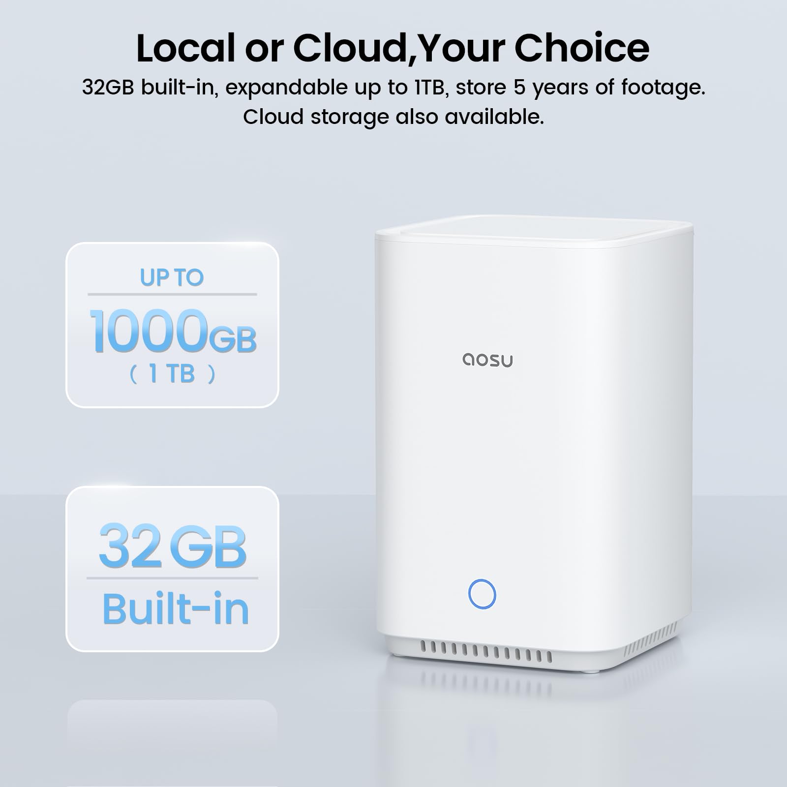 aosu Security Cameras Wireless Outdoor, 6-Cam Kit, No Subscription, Homebase Expandable to 1TB (32GB Built-in), 5MP Solar Camera Wireless Outdoor, 360° Pan & Tilt, Human Auto Tracking, Easy Setup