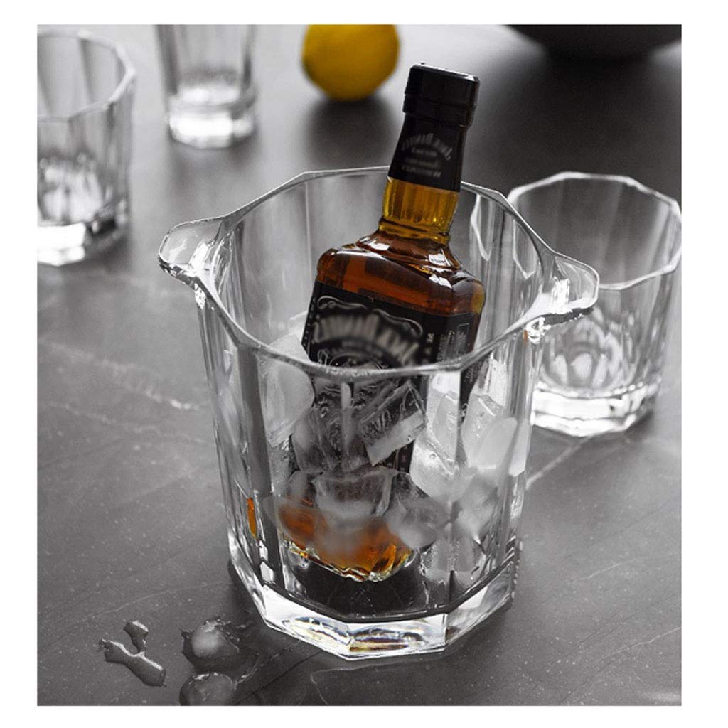 Ice Bucket Kristallglaseis Eimer mit Clip Tragbarer Eiskübel Hotel Eimer Champagner Eimer Getränke Eimer Party Aktivitäten und Camping Geschirr sektkühler eiseimer