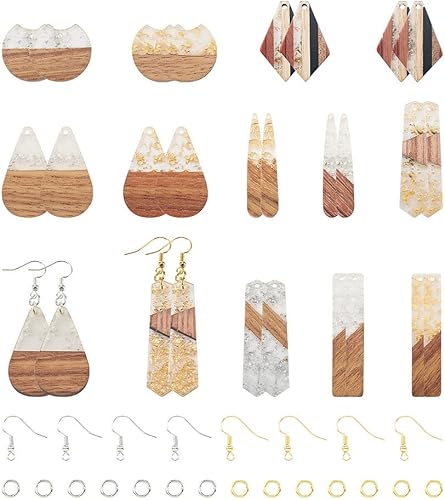 Vista 136 de Colgante de madera de resina, Resina, No es una piedra preciosa 0negro