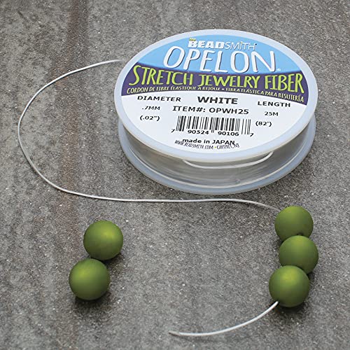 The Beadsmith BC225 Opelon Stretch Bead Cord .7mm 25 meters by JewelrySupply,White - Image 2