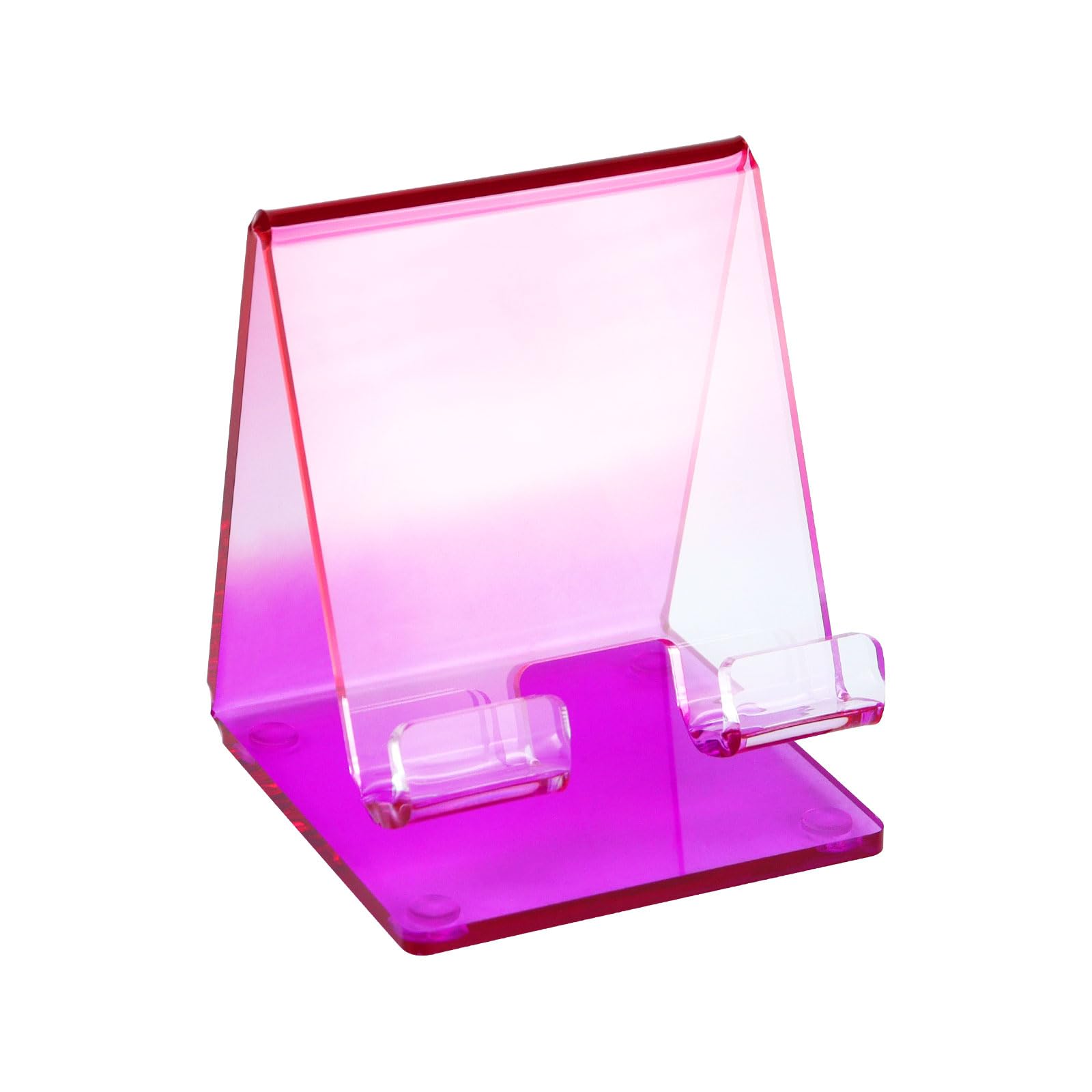 Buqoo Cell Phone Stand Acrylic Cellphone Holder Stand， Gradient Phone Holder for Desk,Mobile Smartphone Mount Cradle for Office Desk Accessories (Purple)