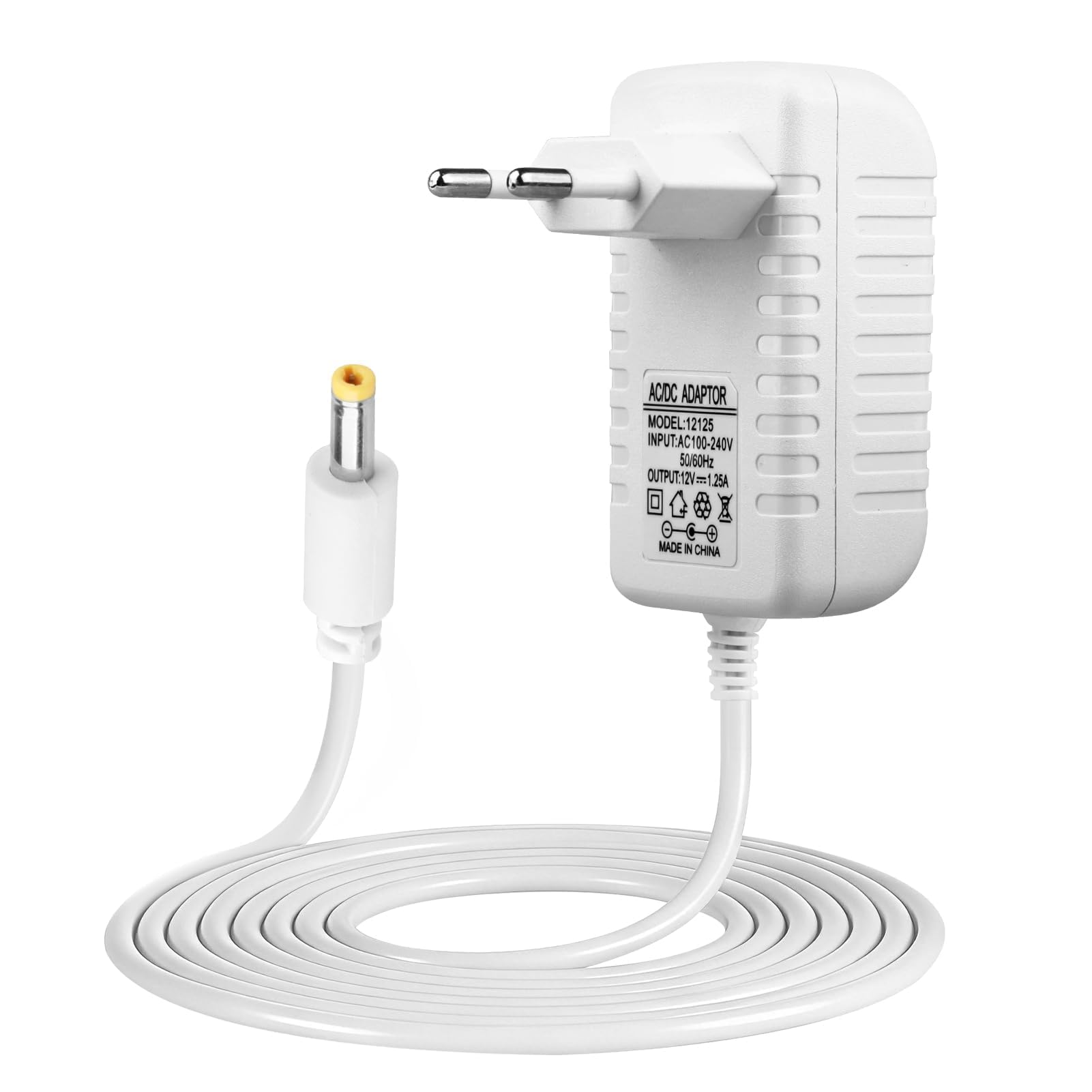 15W Cargador Adaptador para Echo Dot (3ª/4ª/5ª gen), Echo Dot con Reloj (3ª/4ª/5ª gen), Echo Show 5 (1ª/2ª gen), Echo Dot Kids Edition, Echo Pop/Spot, Fire TV Cube, 2M 12V 1.25A Fuente de Alimentación