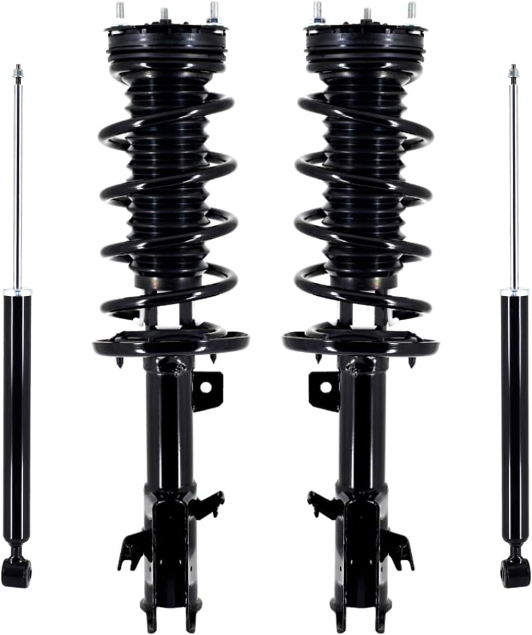 Set of 4 Front Quick Complete Strut-Coil Spring Assembly-Rear Shock Absorber Compatible With 2011-2016 Ford Fiesta
