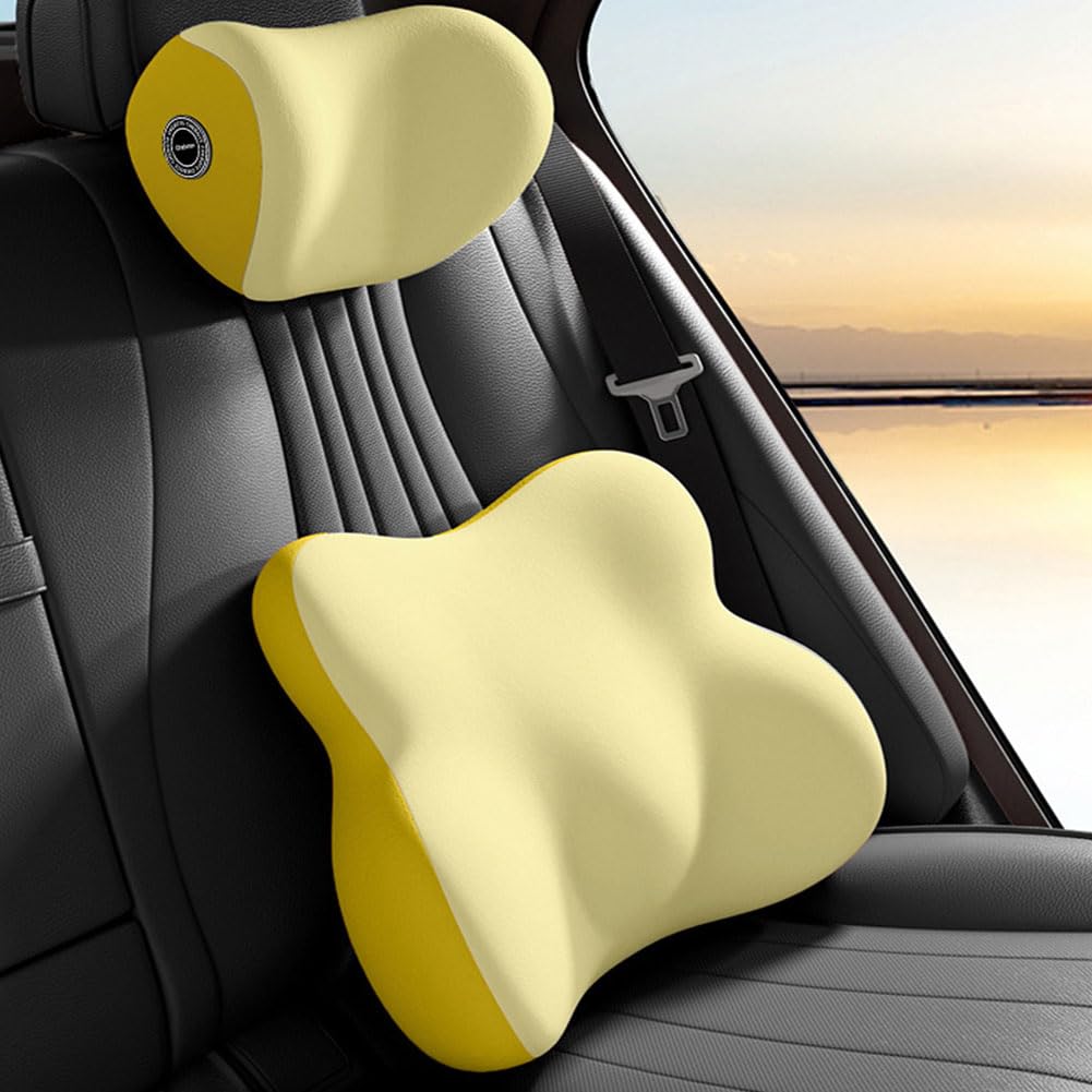 Auto KopfstüTzen Und LendenwirbelstüTzen FüR VW T4 T5 T6 Multivan/MK6 2000-2023 2024, Nackenkissen Lendenwirbelkissen Ergonomische Lendenkissen KopfstüTze Zubehör,A/Dark Gray
