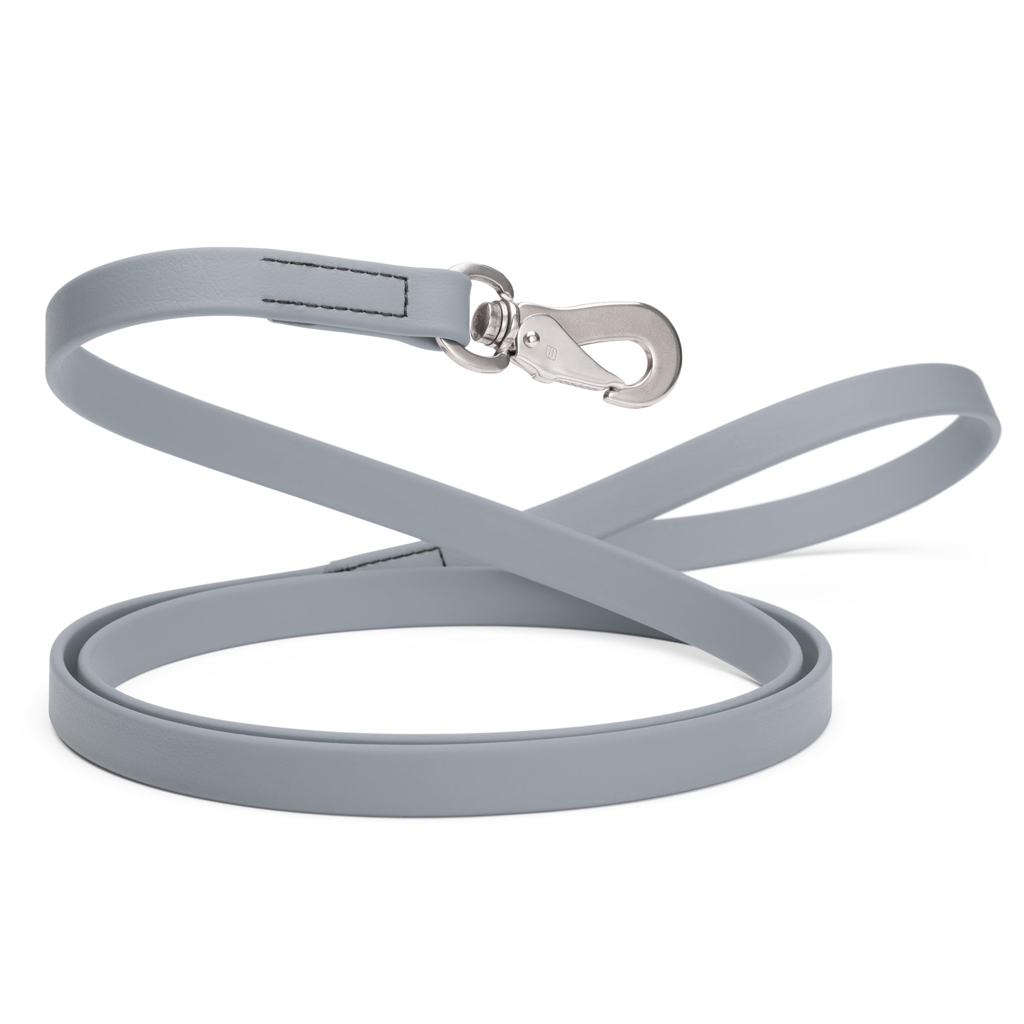 Randstark Biothane Waterproof Durable Dog Leash with Herm Sprenger Stainless Steel Swivel Snap Hook, 6 ft - for Medium and Large Dogs - Made in USA (Battleship Gray, W3/4" x L6')