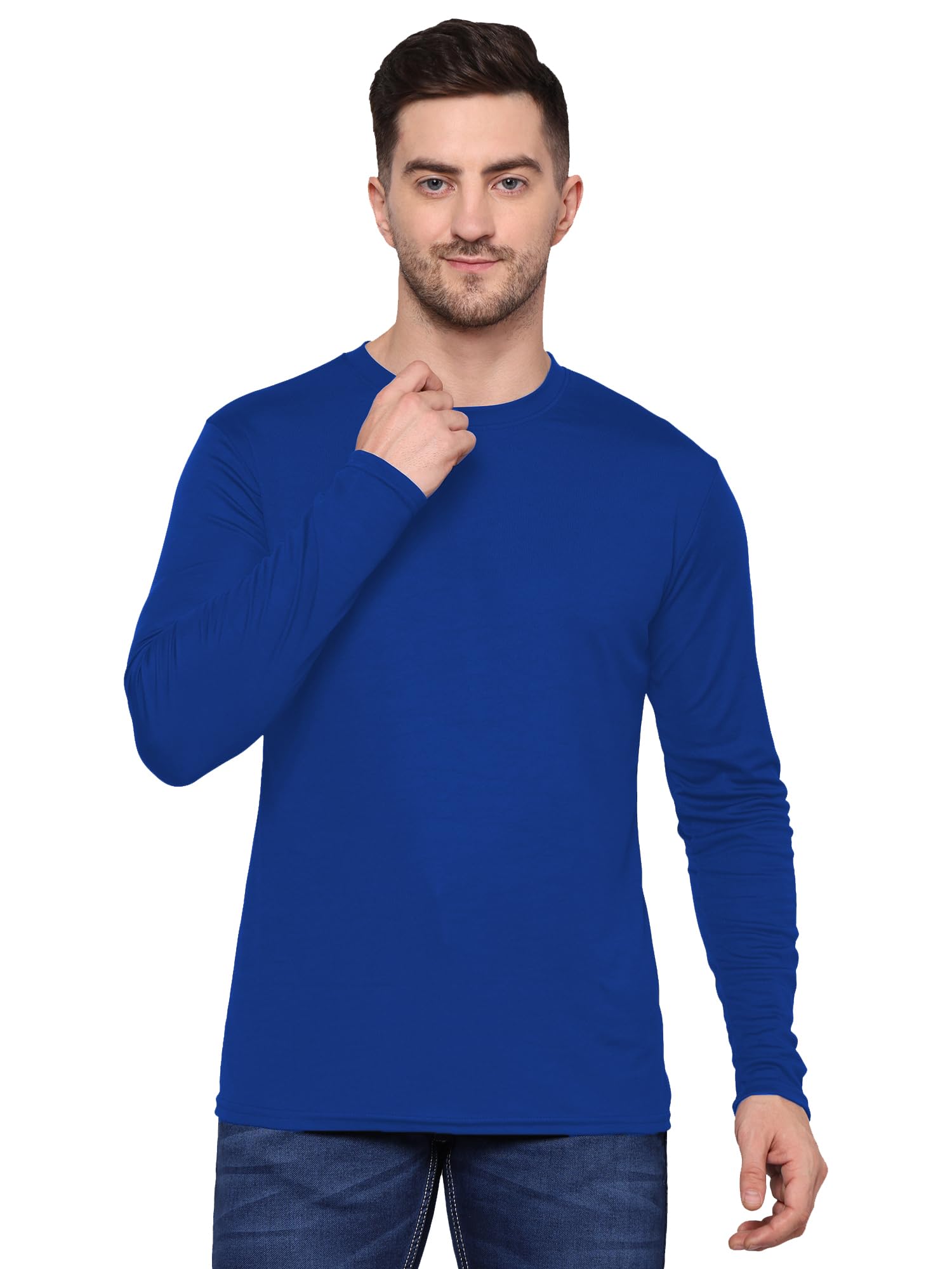 tqh Men's Solid Full Sleeve Slim Fit Polyester T-Shirt-picture-15