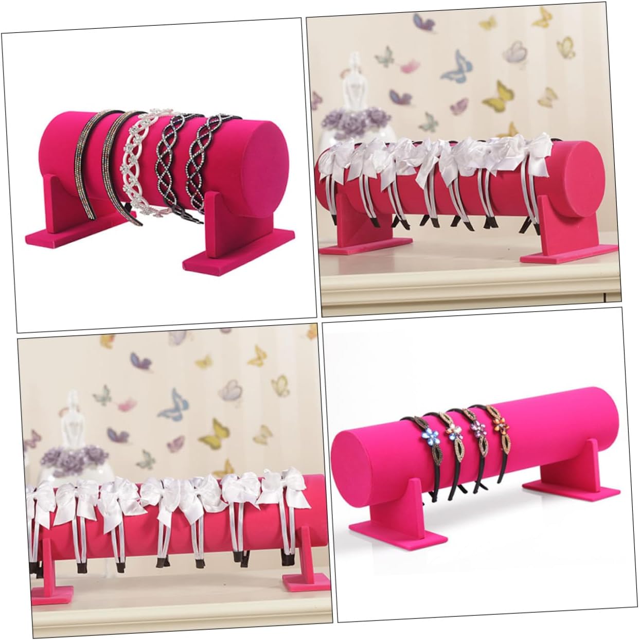 PartyKindom 1Pc Lint Cloth Scrunchie Holder Stand Hair for Sturdy Organizer with Base for Displaying Hair Accessories and Ties Any Room